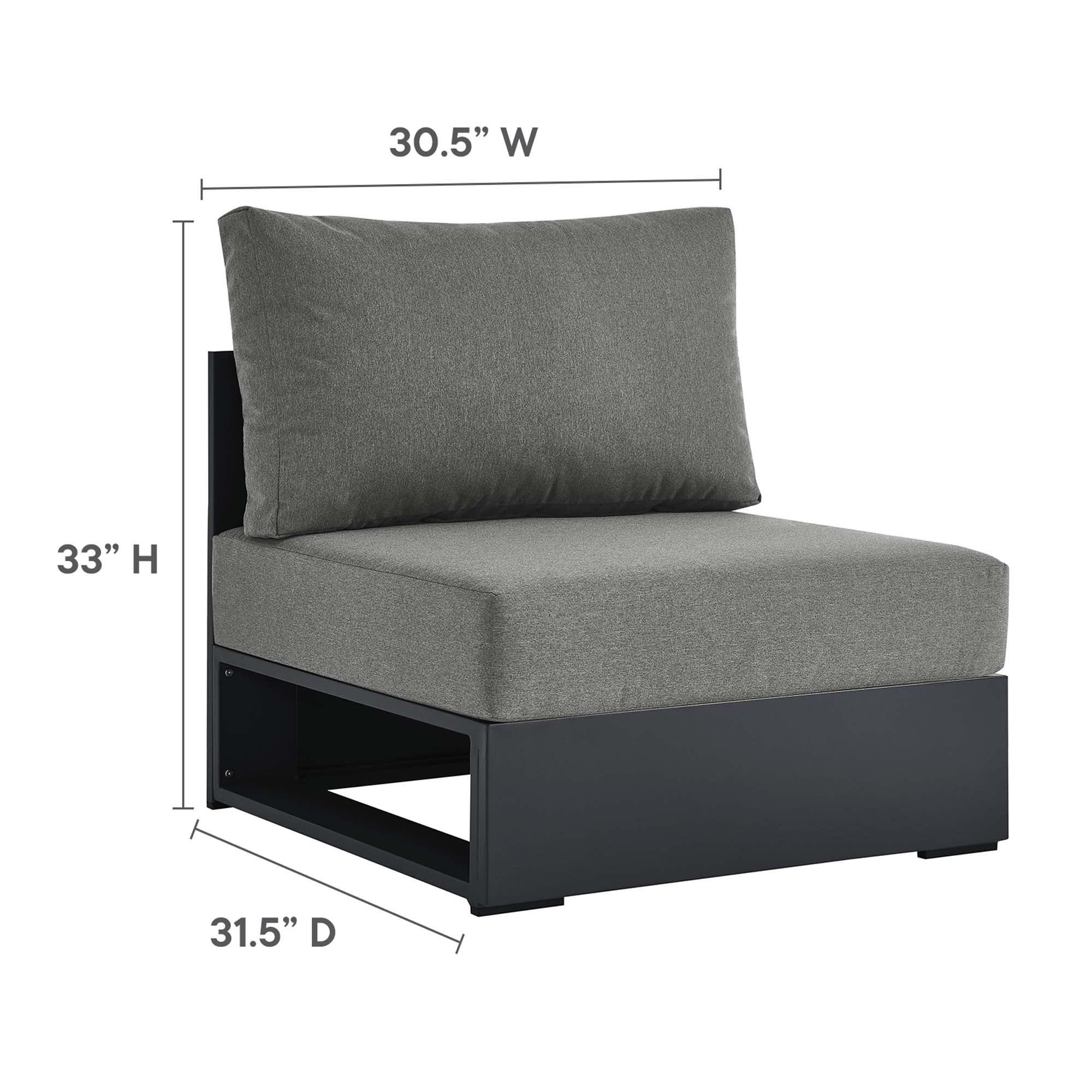 Tahoe 3-Piece Outdoor Patio Powder-Coated Aluminum Sectional Sofa Set - Image 15