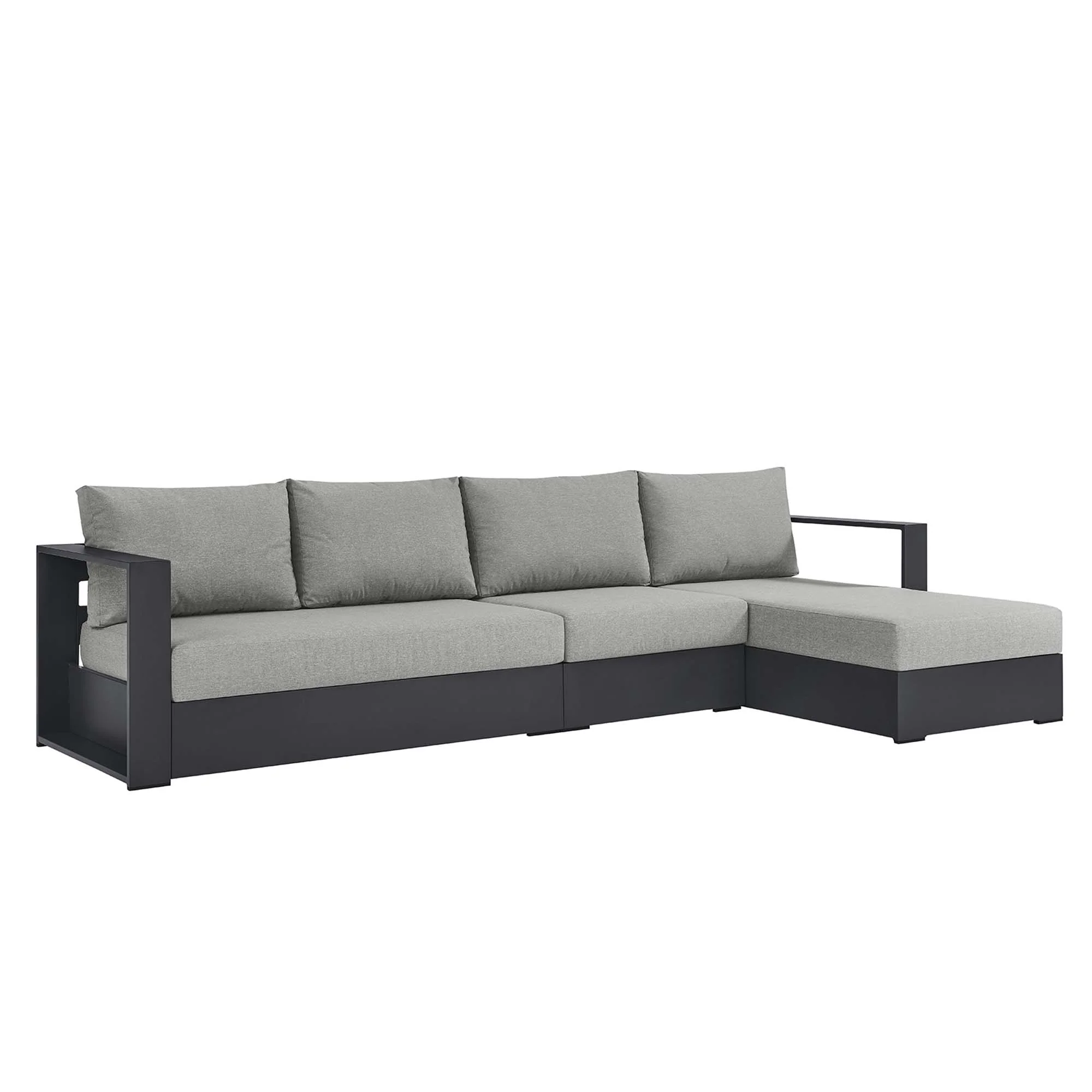 Tahoe 3-Piece Outdoor Patio Powder-Coated Aluminum Sectional Sofa Set - Image 20