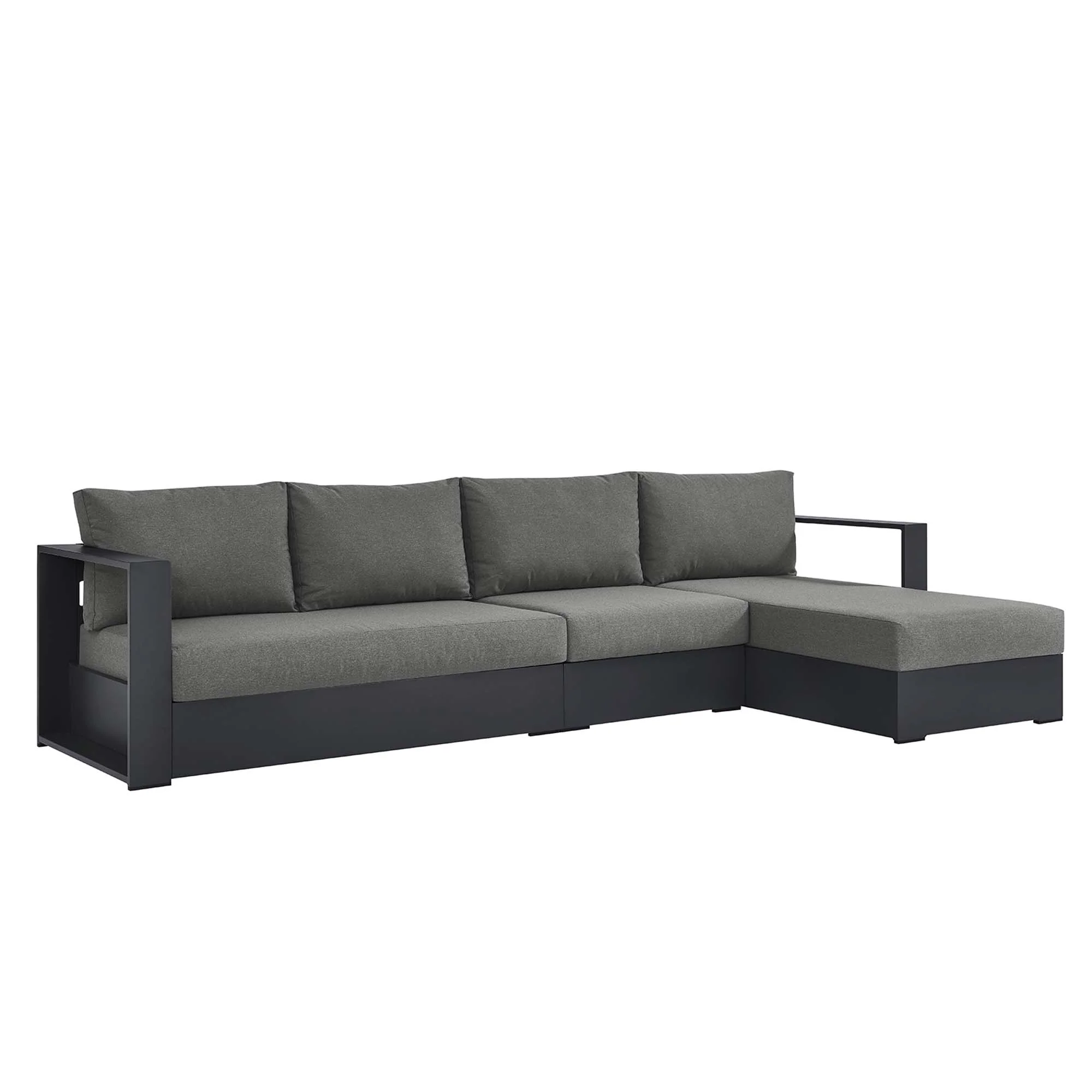 Tahoe 3-Piece Outdoor Patio Powder-Coated Aluminum Sectional Sofa Set - Image 21