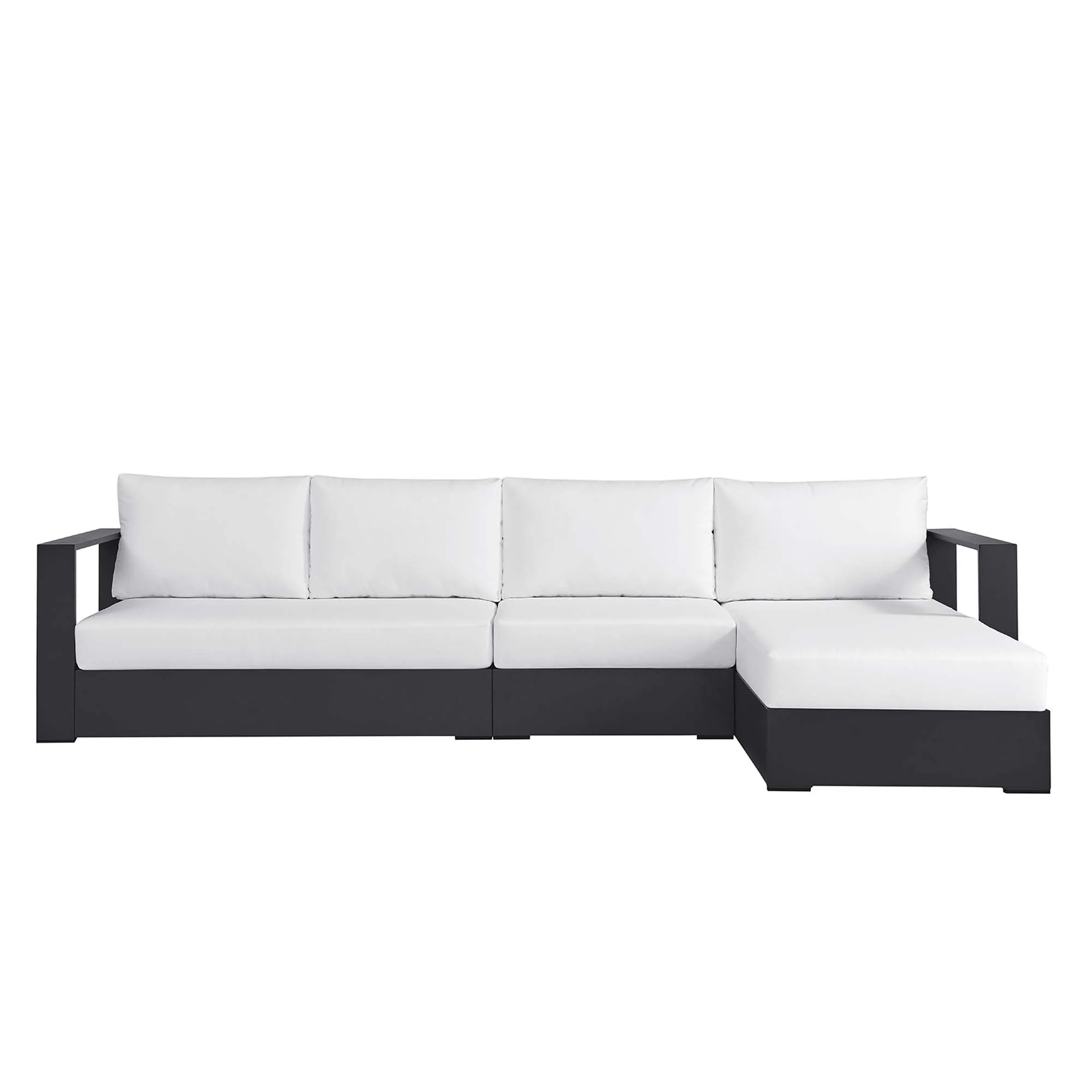 Tahoe 3-Piece Outdoor Patio Powder-Coated Aluminum Sectional Sofa Set - Image 6