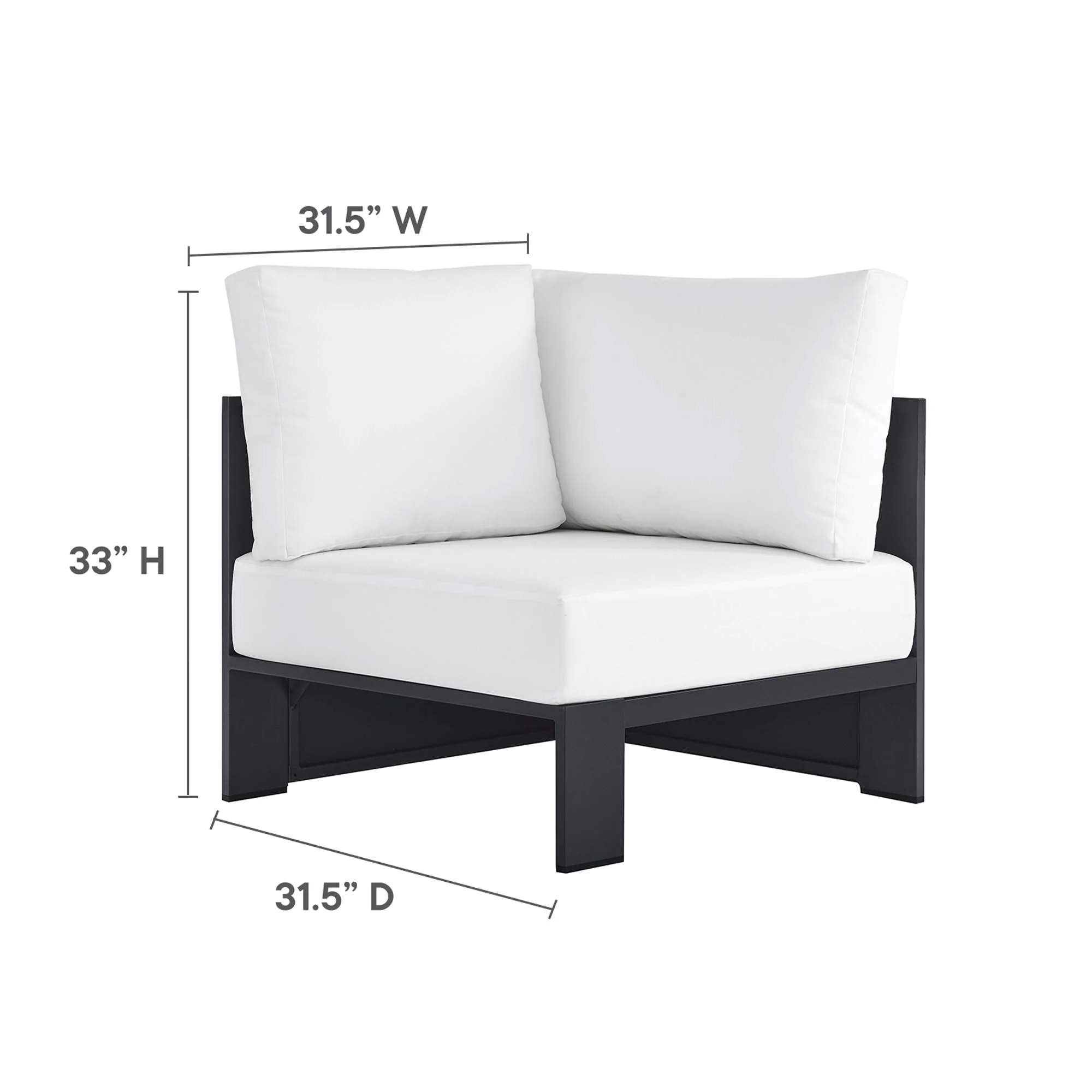Tahoe 3-Piece Outdoor Patio Powder-Coated Aluminum Sectional Sofa by Modway - Image 4