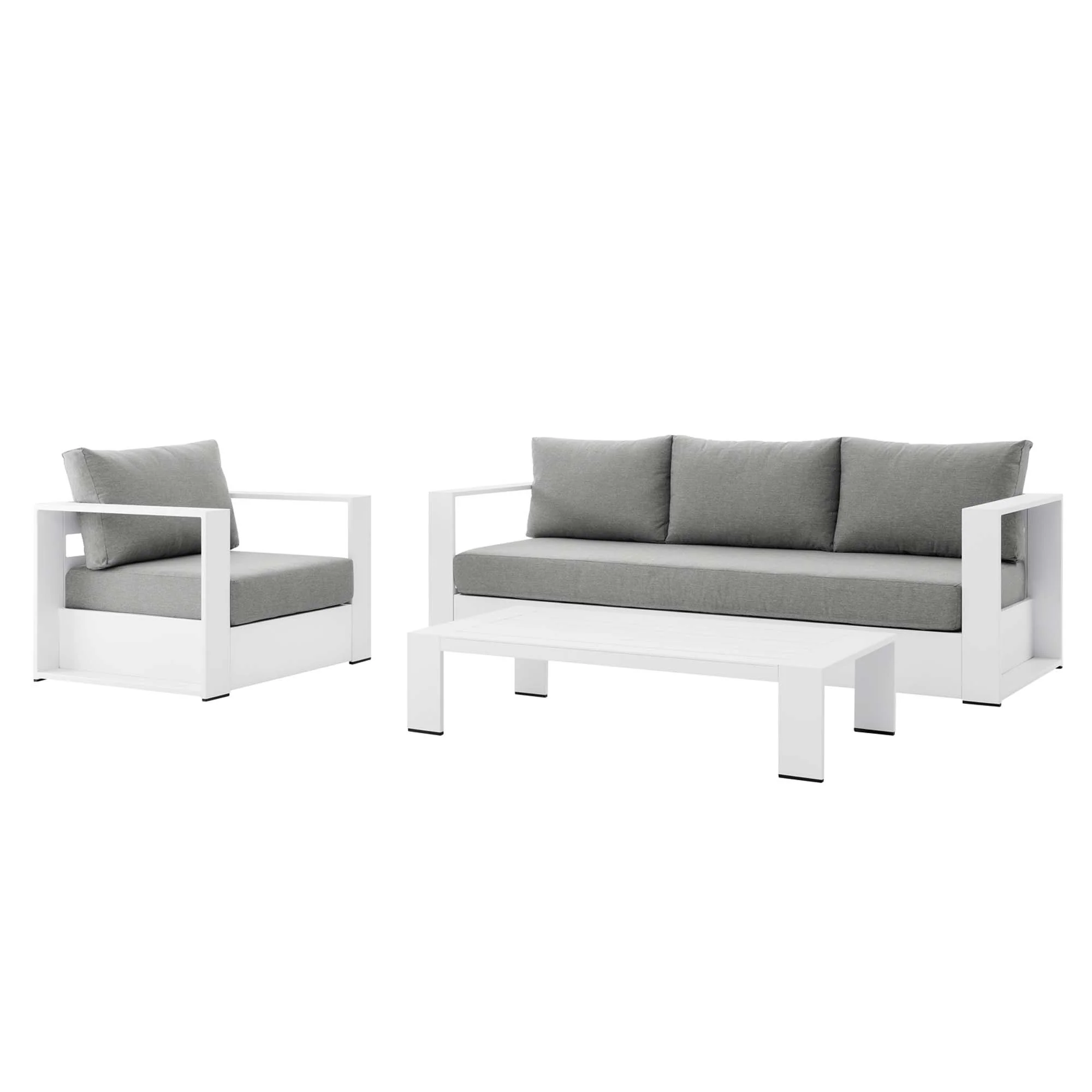 Tahoe 3-Piece Outdoor Patio Powder-Coated Aluminum Set by Modway - Image 41