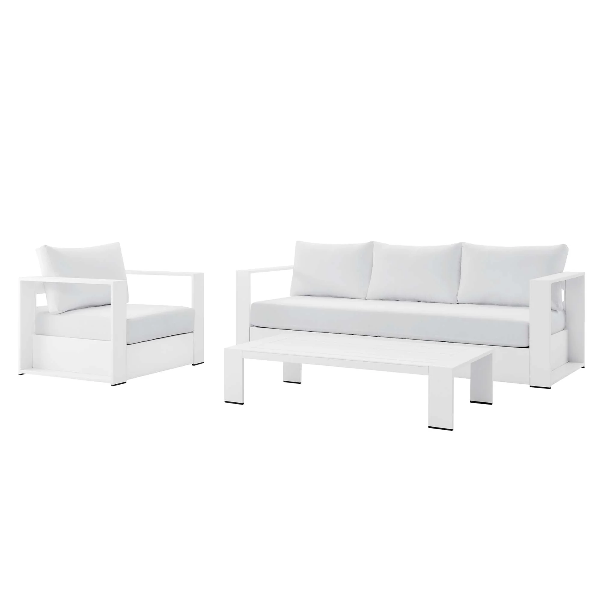 Tahoe 3-Piece Outdoor Patio Powder-Coated Aluminum Set by Modway - Image 42