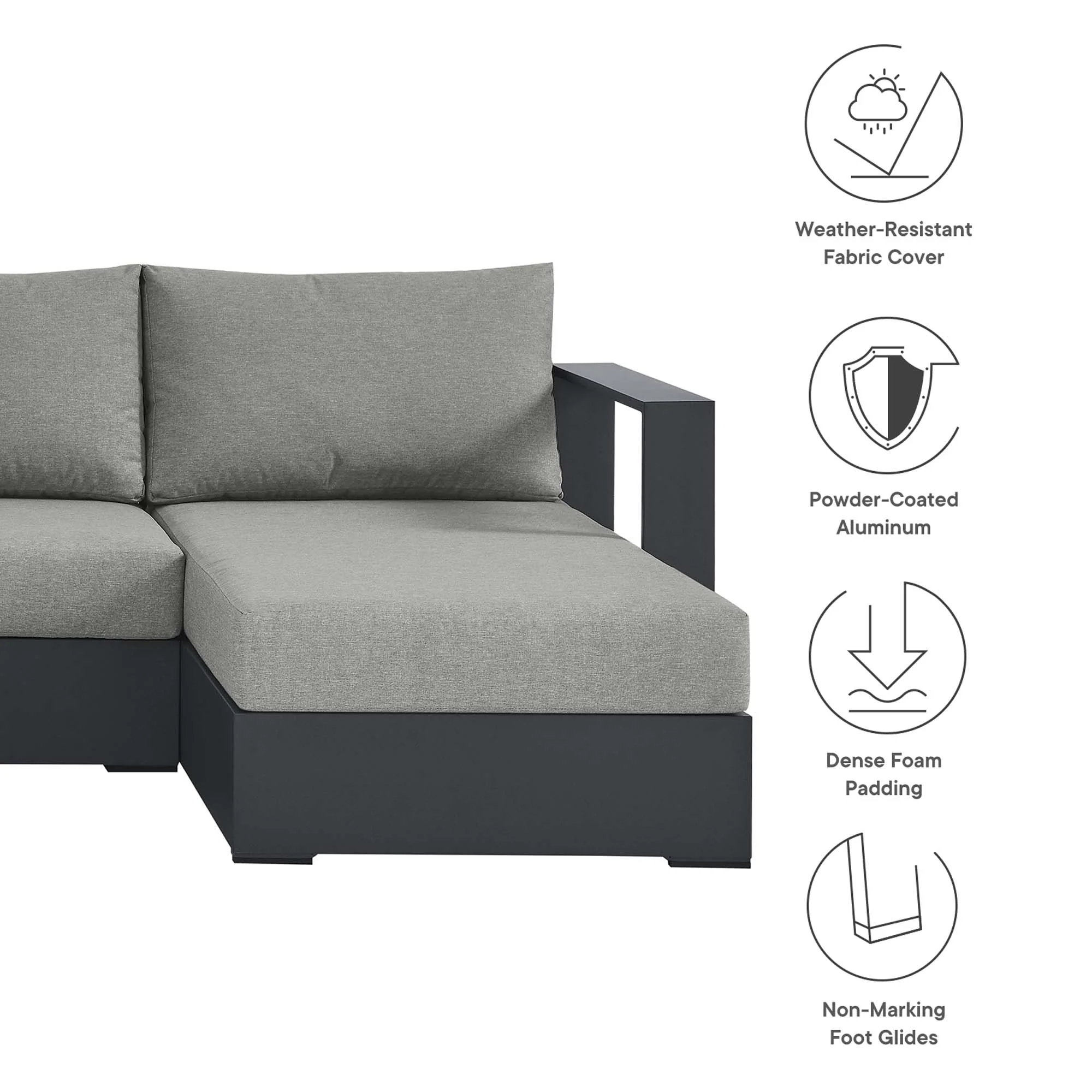 Tahoe 4-Piece Outdoor Patio Sectional Sofa Set by Modway - Image 18