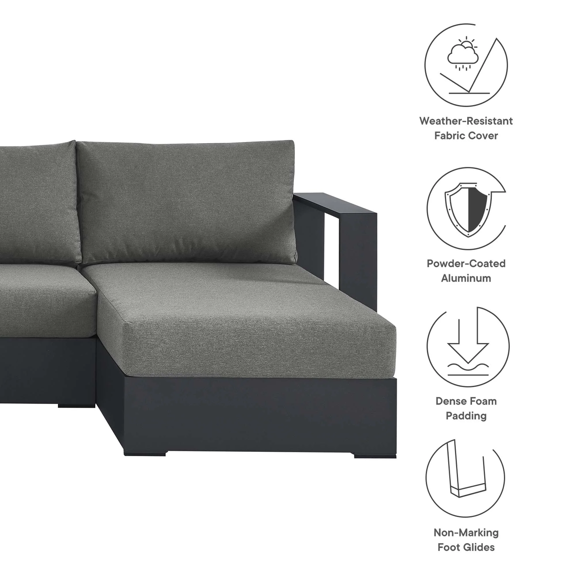 Tahoe 4-Piece Outdoor Patio Sectional Sofa Set by Modway - Image 19