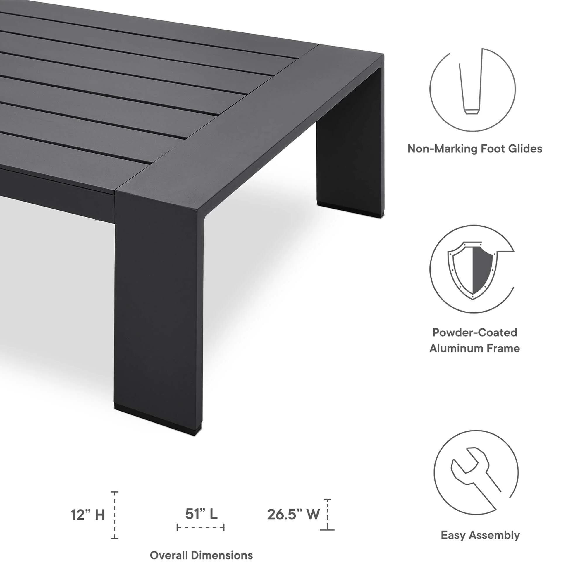 Tahoe 4-Piece Outdoor Patio Powder-Coated Aluminum Set by Modway - Image 4