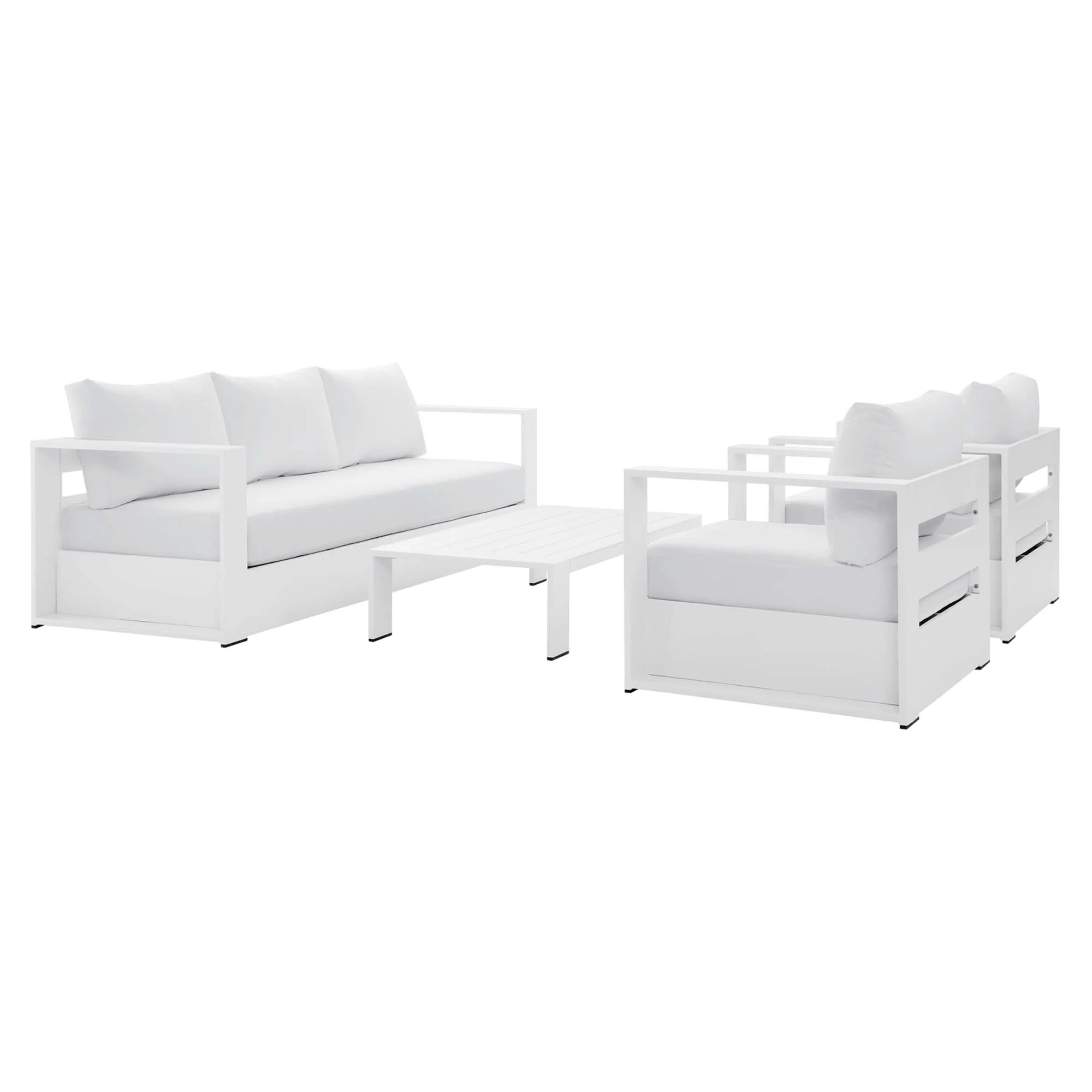Tahoe 4-Piece Outdoor Patio Powder-Coated Aluminum Set by Modway - Image 40