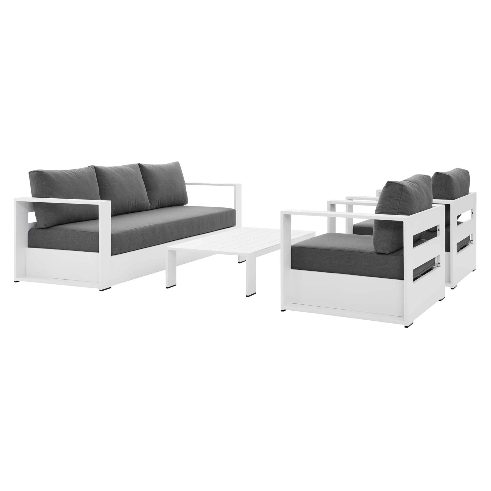 Tahoe 4-Piece Outdoor Patio Powder-Coated Aluminum Set by Modway - Image 41