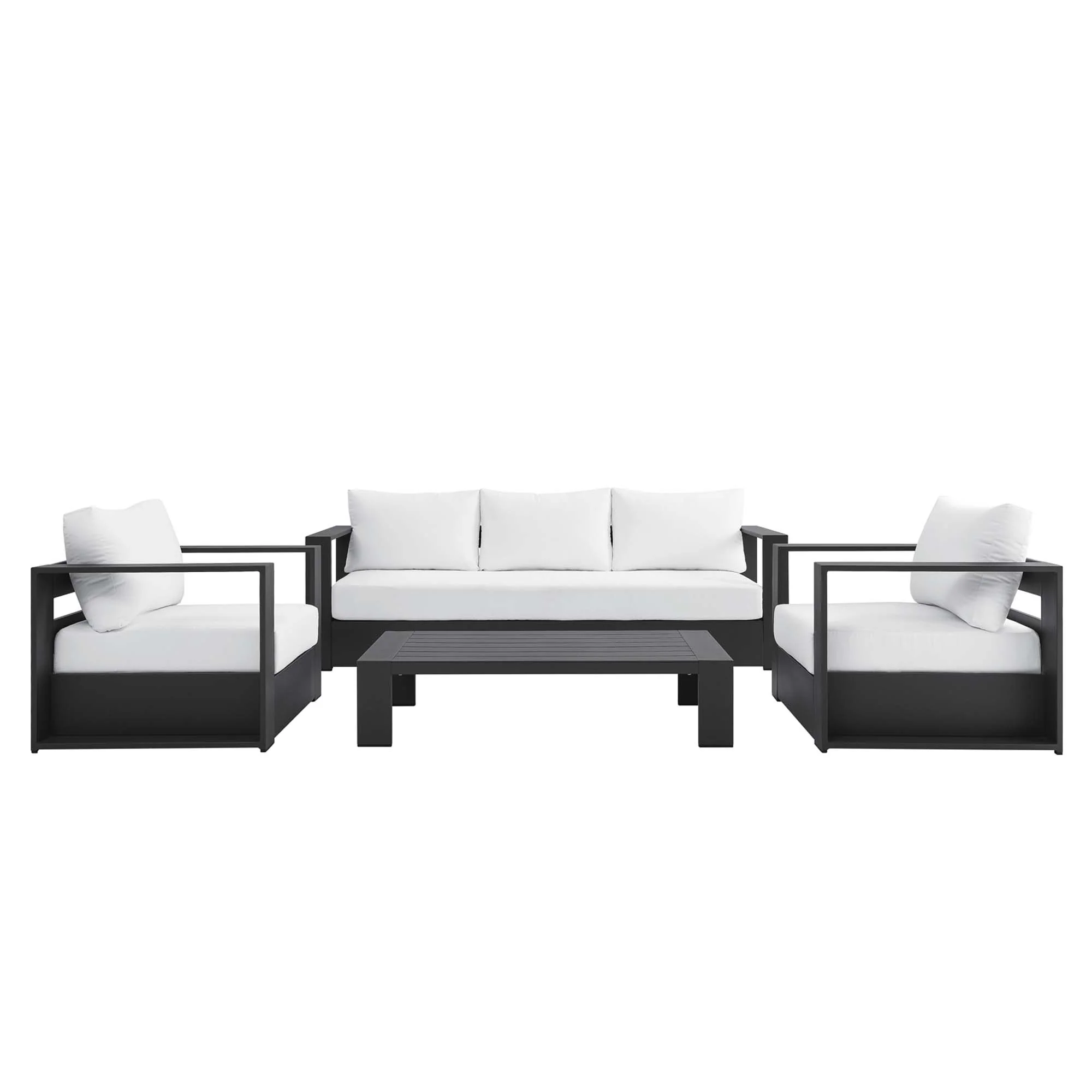 Tahoe 4-Piece Outdoor Patio Powder-Coated Aluminum Set by Modway - Image 5