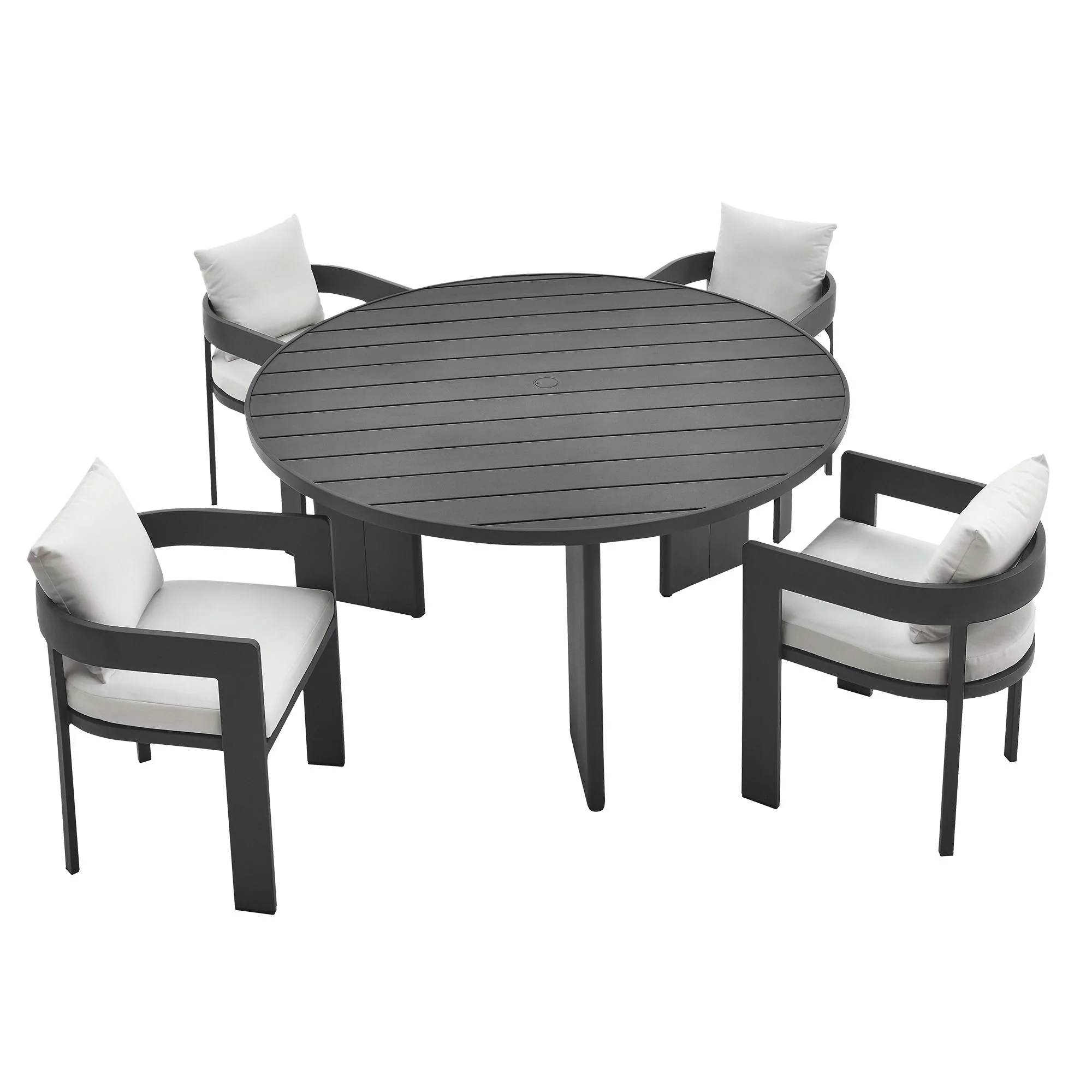 Tahoe 5-Piece Outdoor Patio Aluminum Dining Set by Modway - Image 20