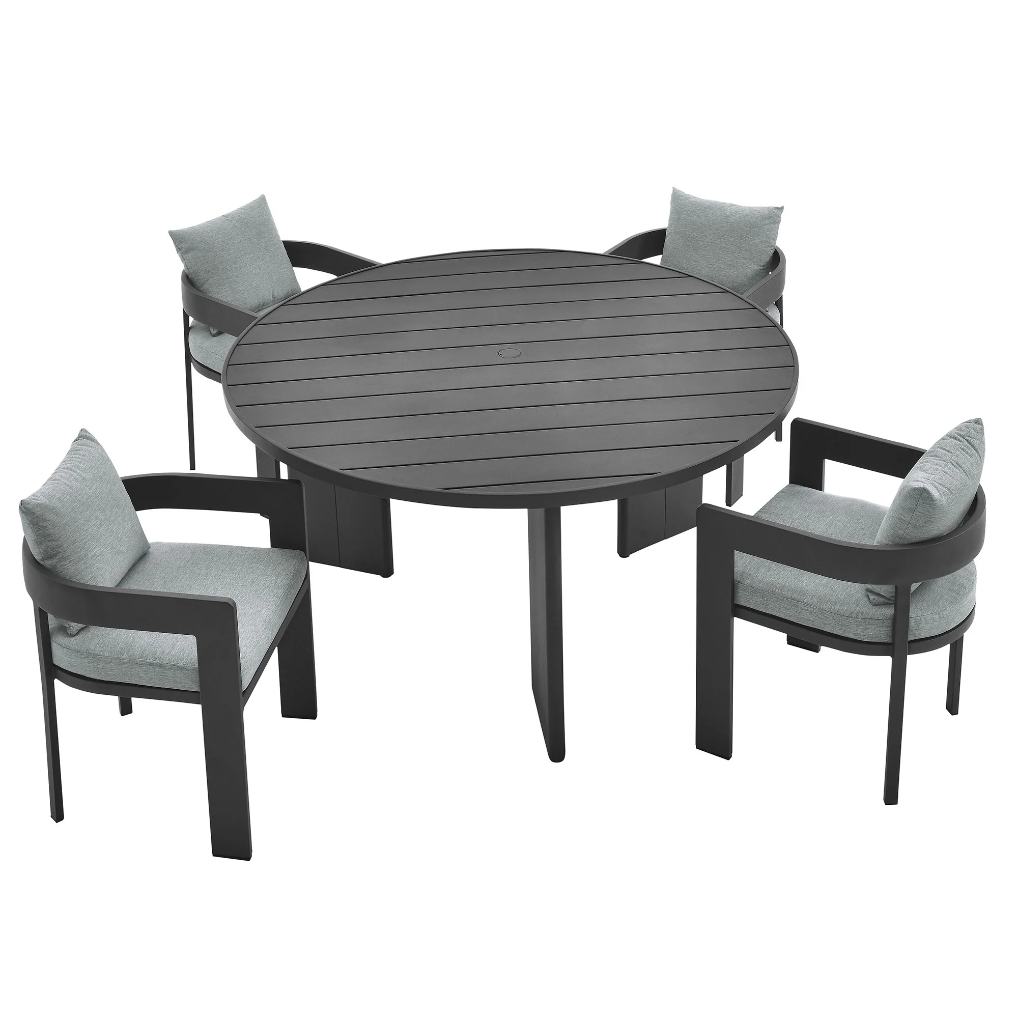 Tahoe 5-Piece Outdoor Patio Aluminum Dining Set by Modway - Image 21