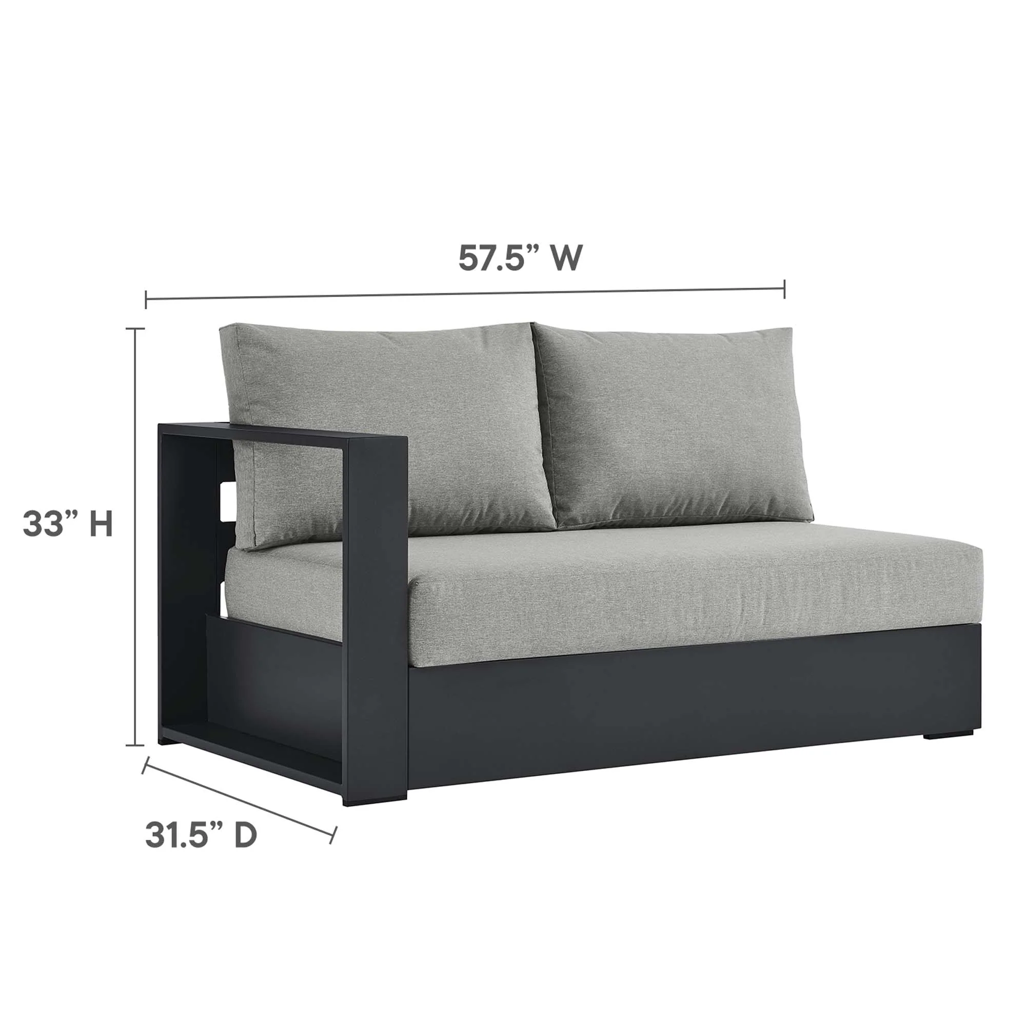 Tahoe 5-Piece Outdoor Patio Sectional Sofa Set by Modway - Image 16