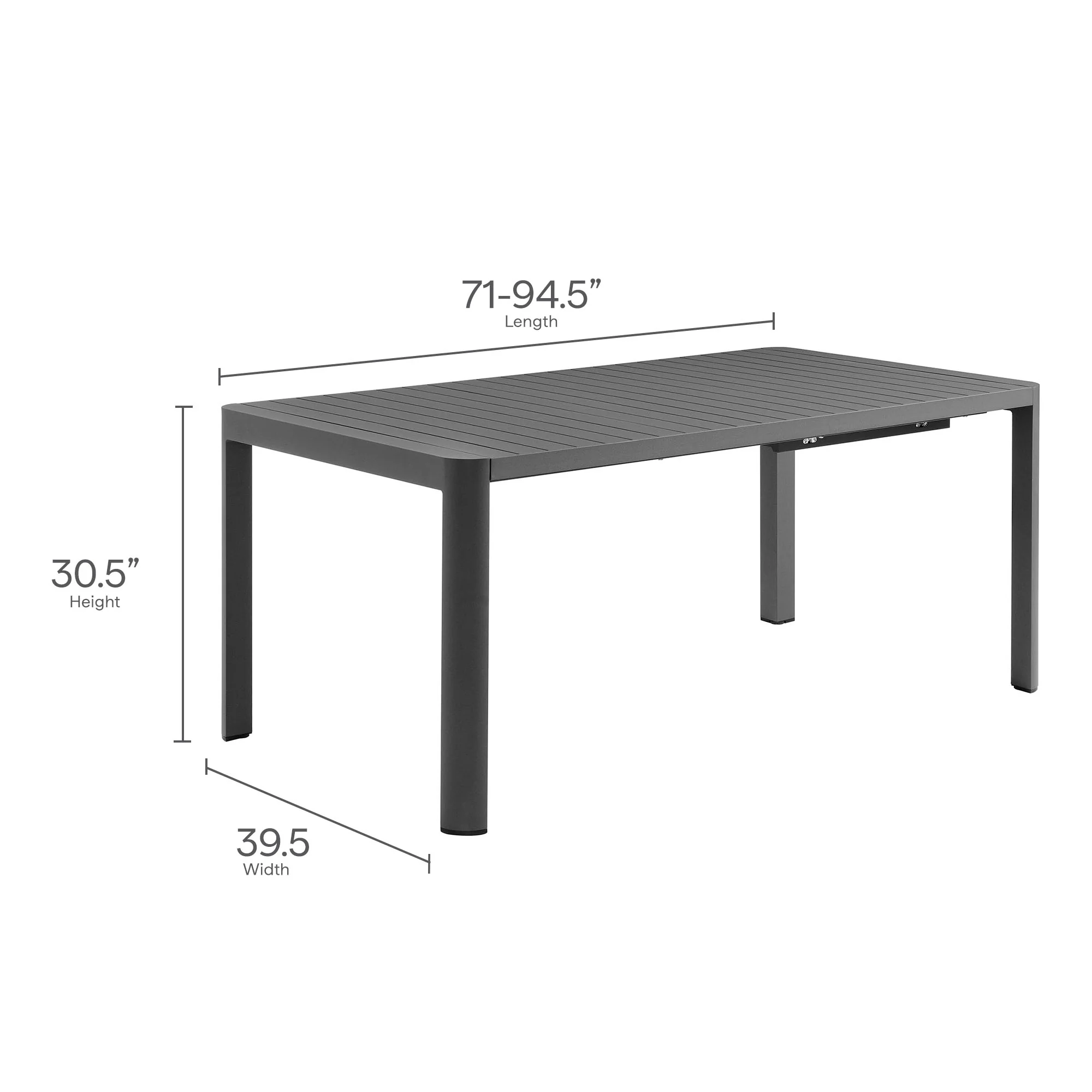 Tahoe 9-Piece Outdoor Patio Aluminum Dining Set with Extendable Table by Modway - Image 16