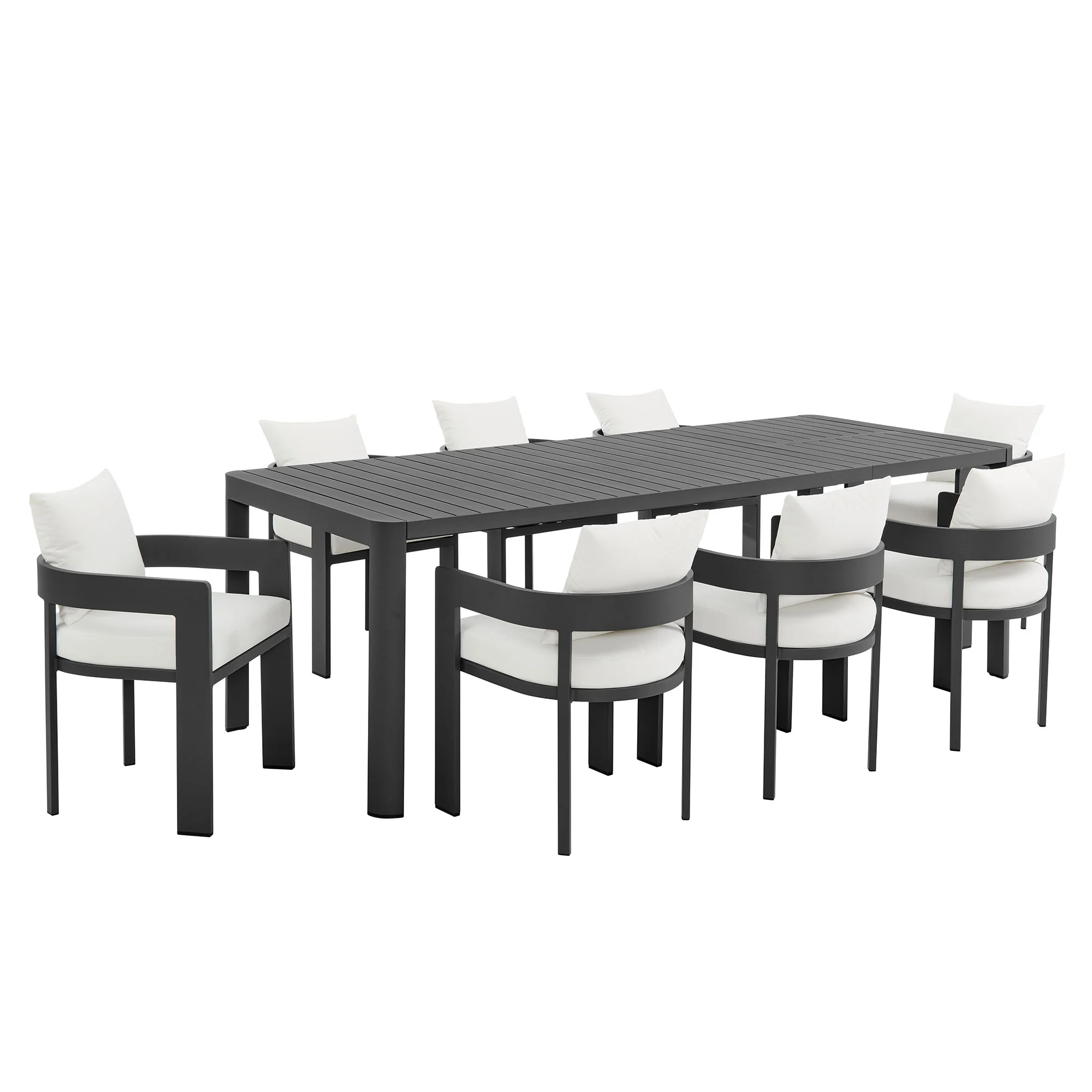Tahoe 9-Piece Outdoor Patio Aluminum Dining Set with Extendable Table by Modway - Image 20