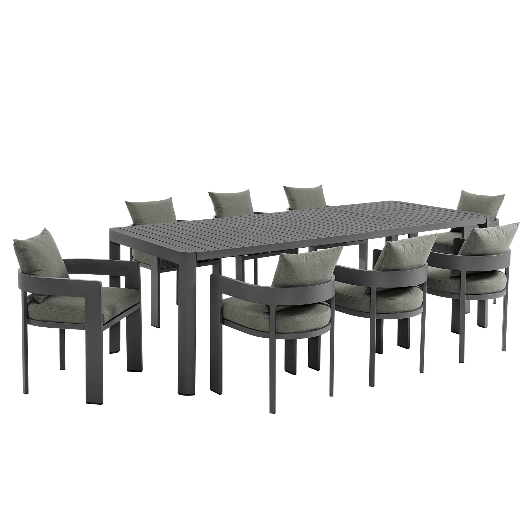 Tahoe 9-Piece Outdoor Patio Aluminum Dining Set with Extendable Table by Modway - Image 21