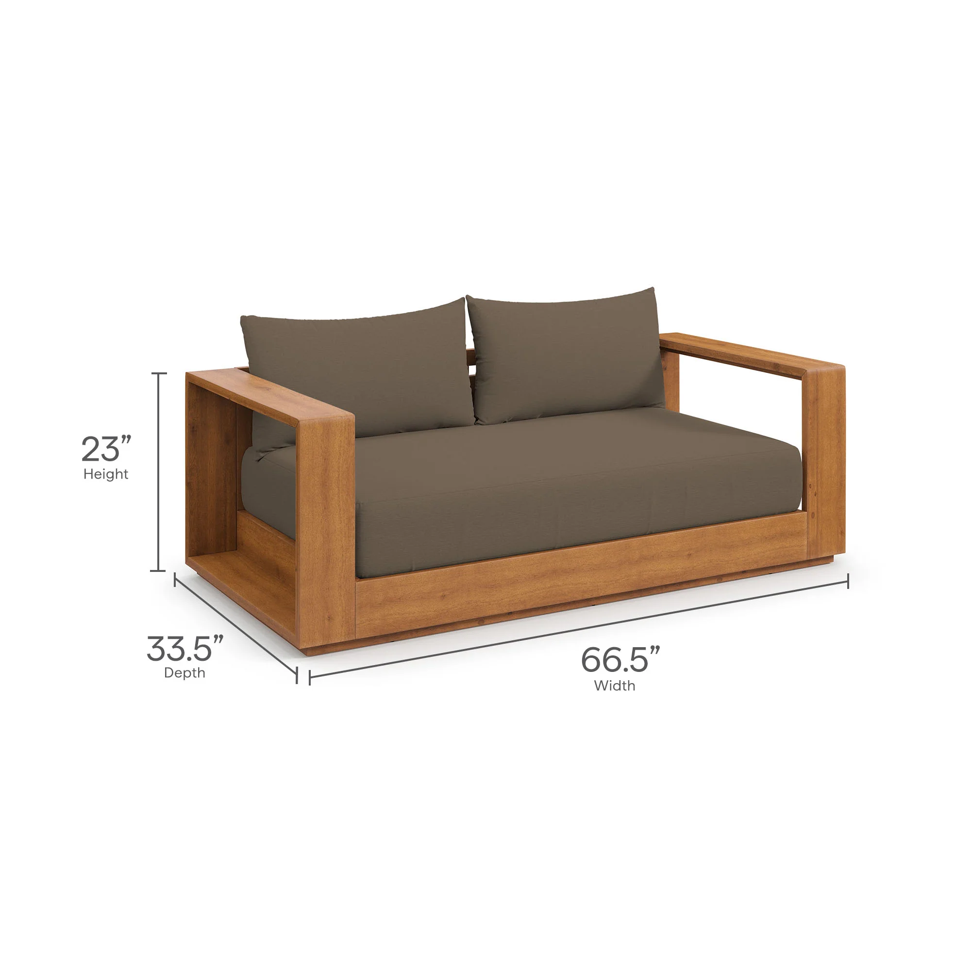 Tahoe Acacia Wood Outdoor Patio Loveseat by Modway - Image 13