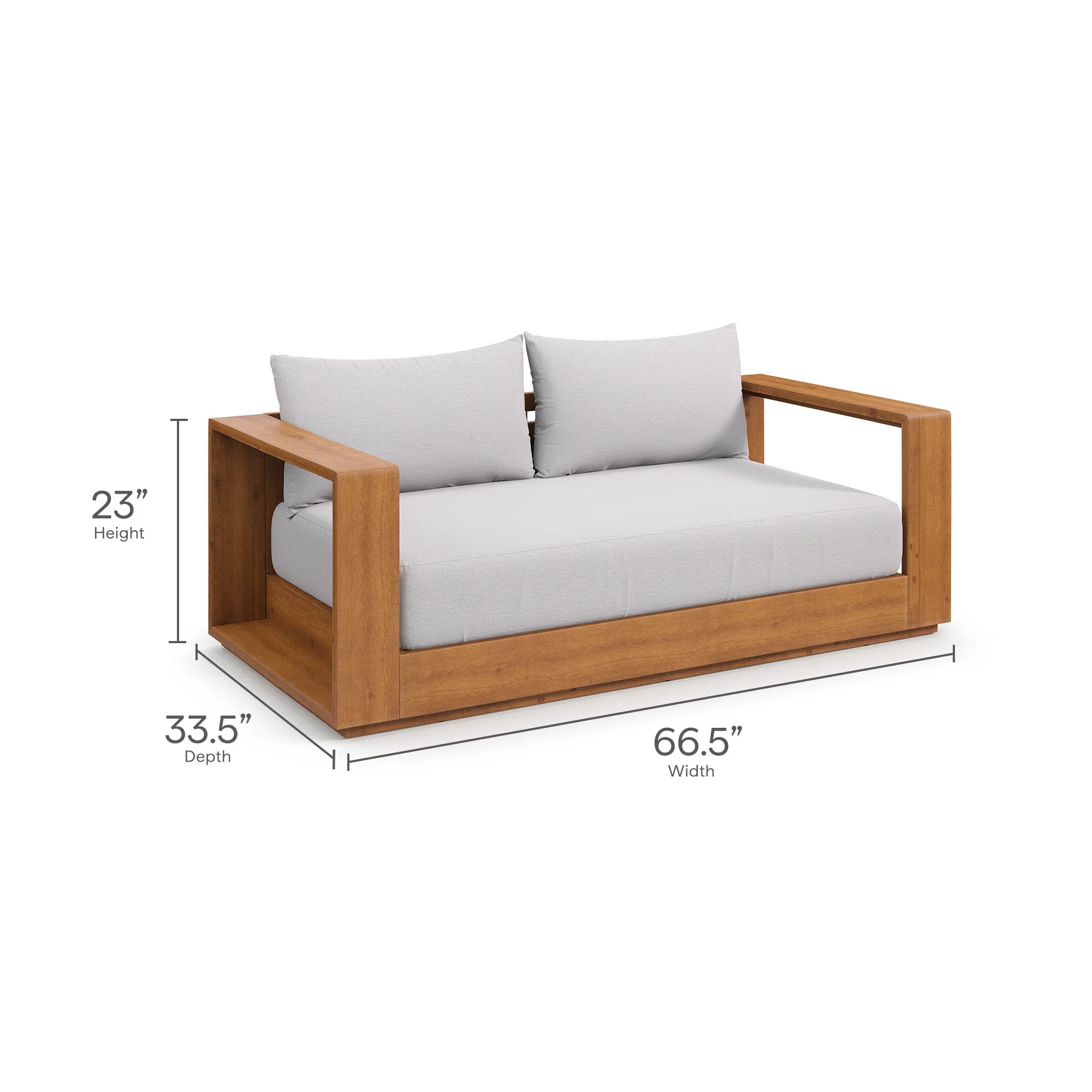 Tahoe Acacia Wood Outdoor Patio Loveseat by Modway - Image 4