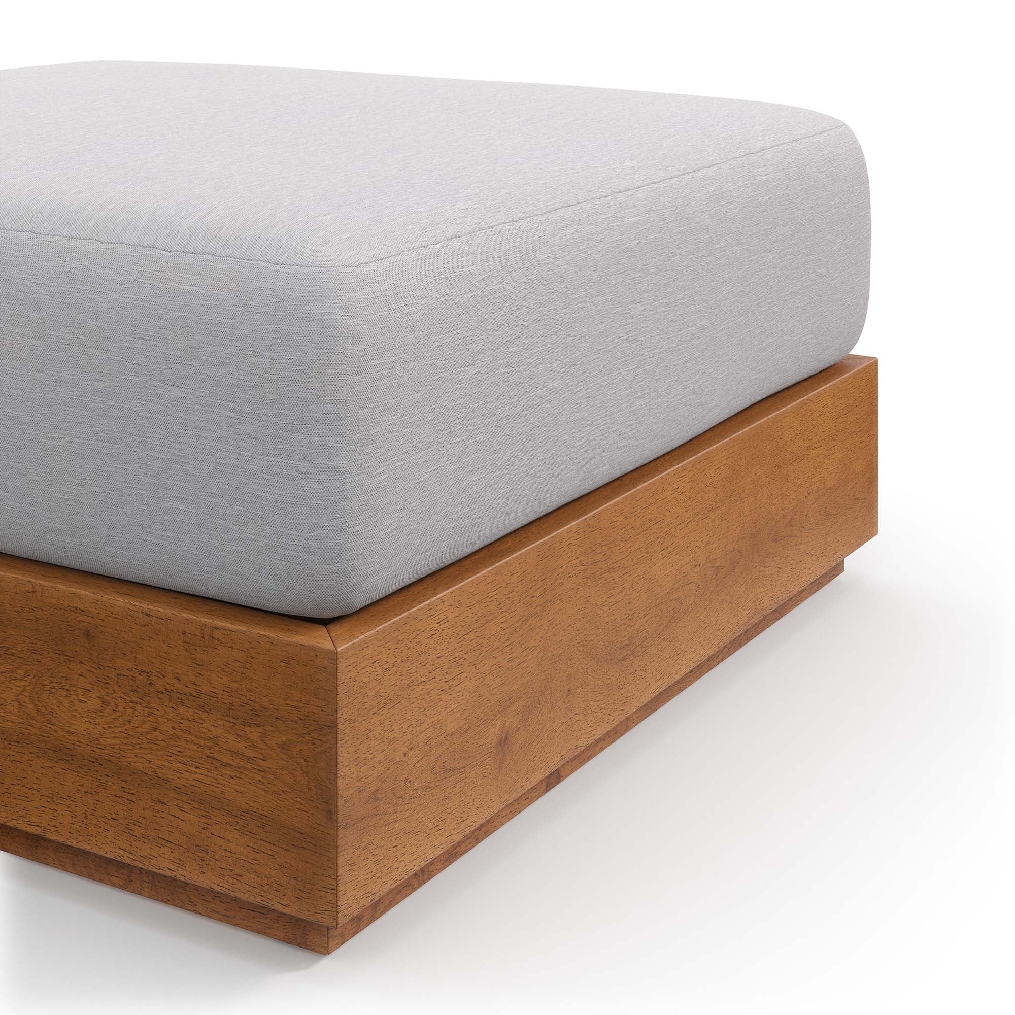 Tahoe Outdoor Patio Acacia Wood Ottoman by Modway - Image 7