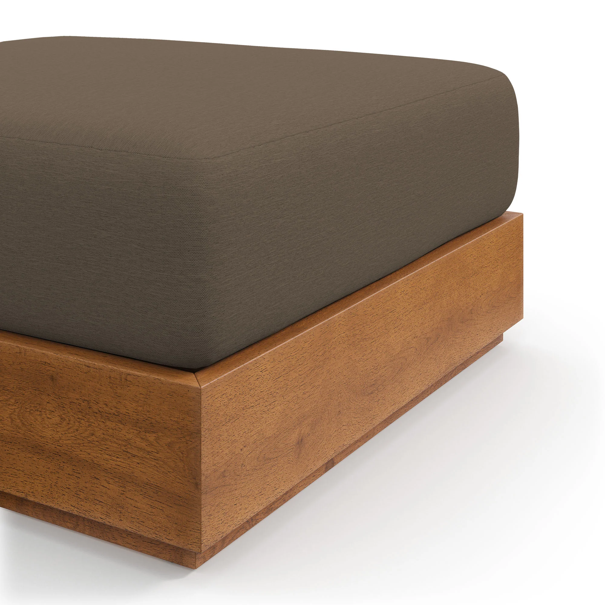 Tahoe Outdoor Patio Acacia Wood Ottoman by Modway - Image 8