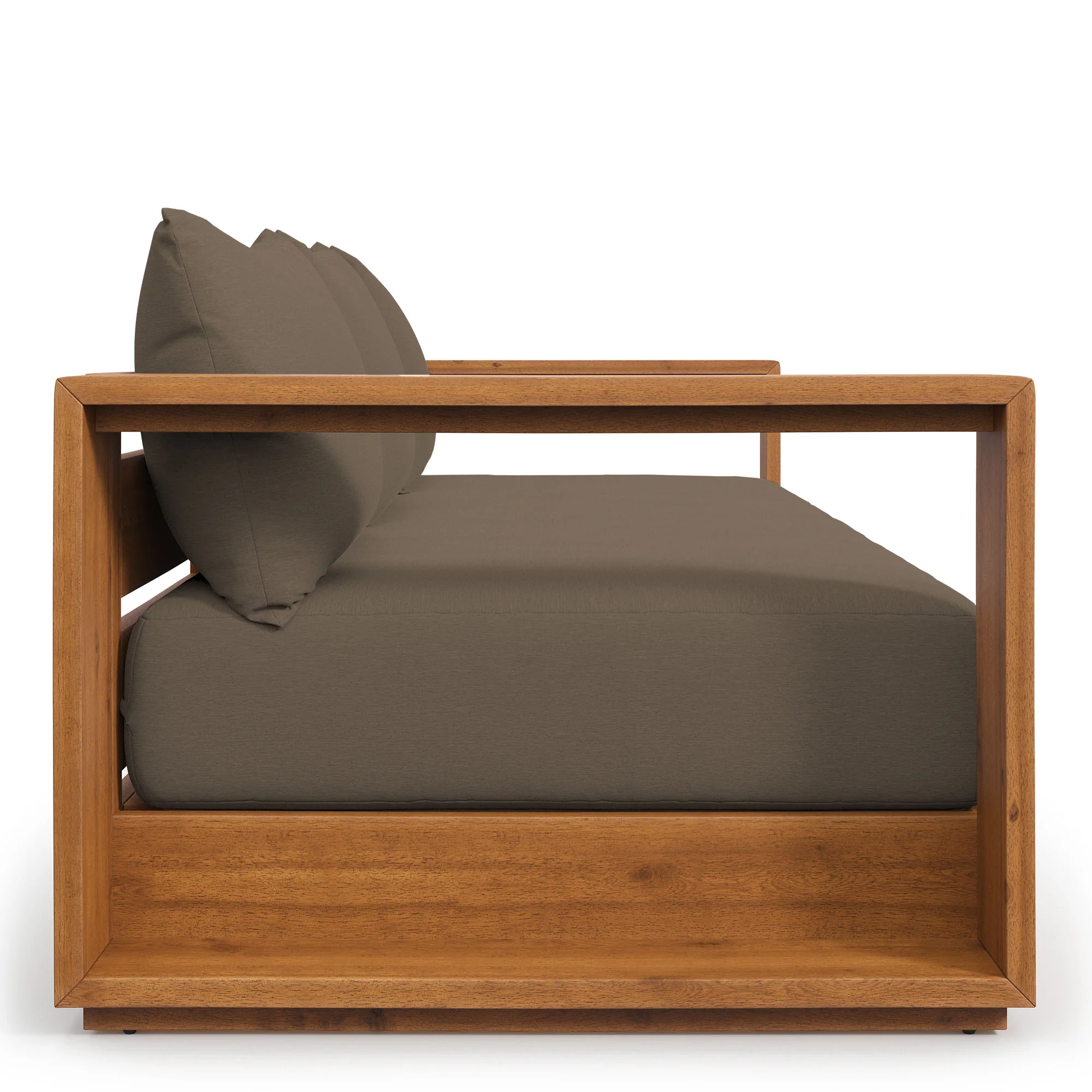 Tahoe Outdoor Patio Acacia Wood Ottoman by Modway - Image 10