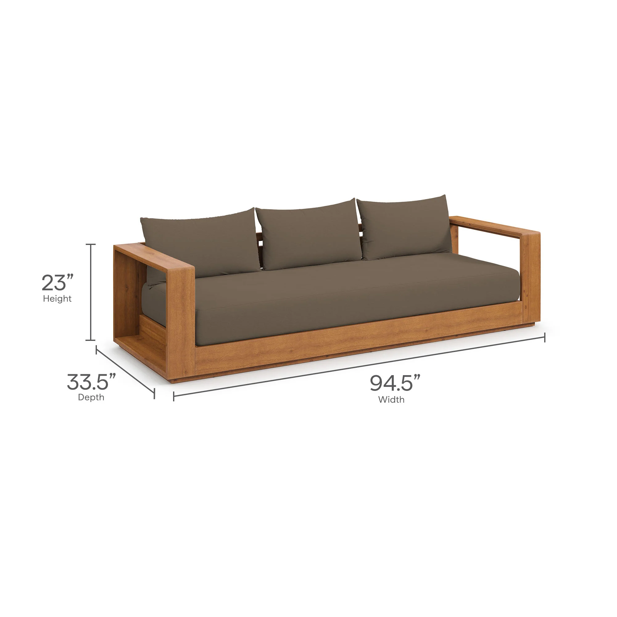 Tahoe Outdoor Patio Acacia Wood Ottoman by Modway - Image 13