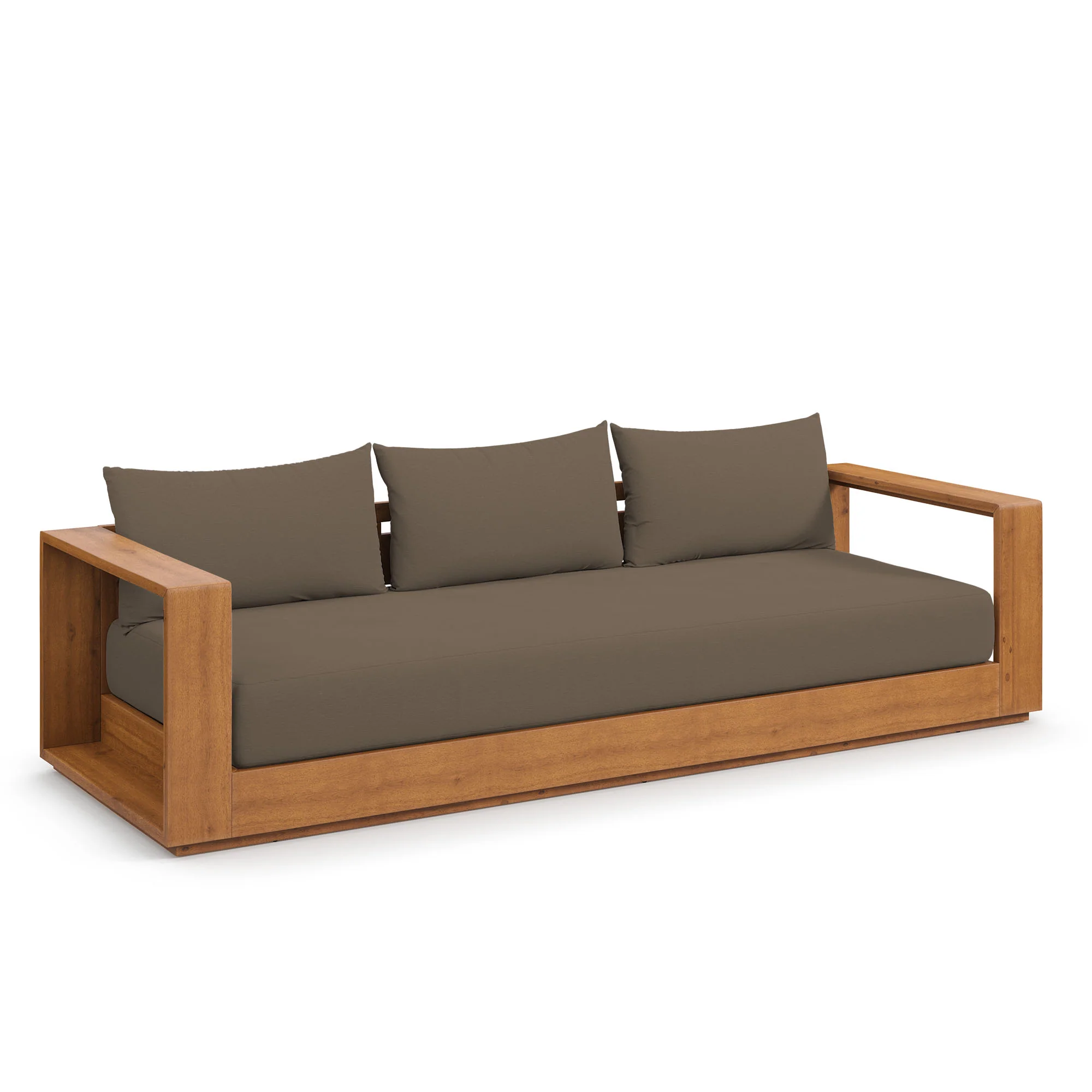 Tahoe Outdoor Patio Acacia Wood Ottoman by Modway - Image 14