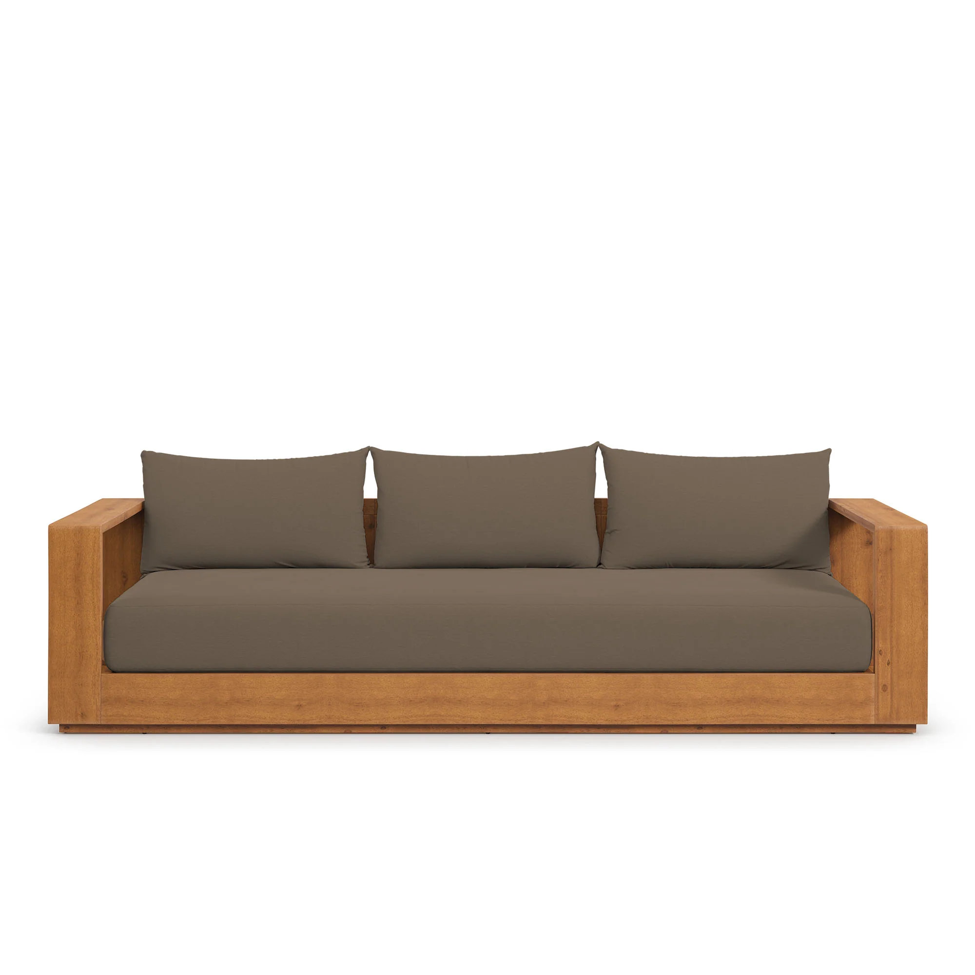 Tahoe Outdoor Patio Acacia Wood Ottoman by Modway - Image 8