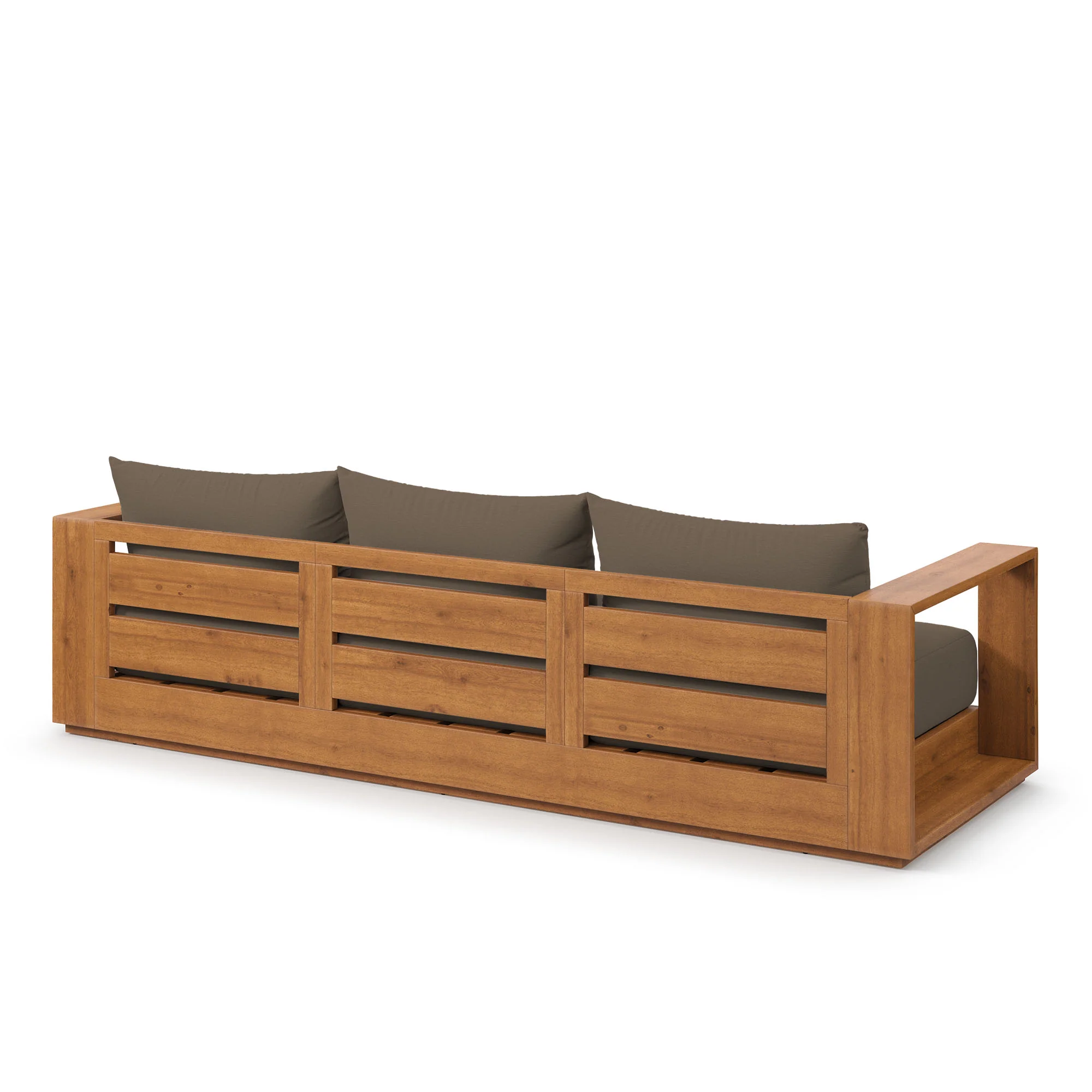 Tahoe Outdoor Patio Acacia Wood Ottoman by Modway - Image 9