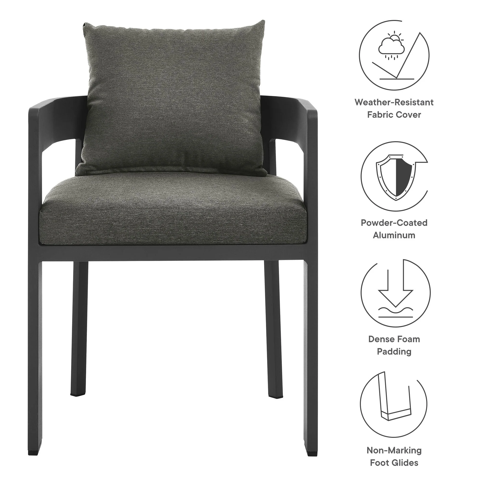 Tahoe Outdoor Patio Aluminum Dining Chair by Modway - Image 18