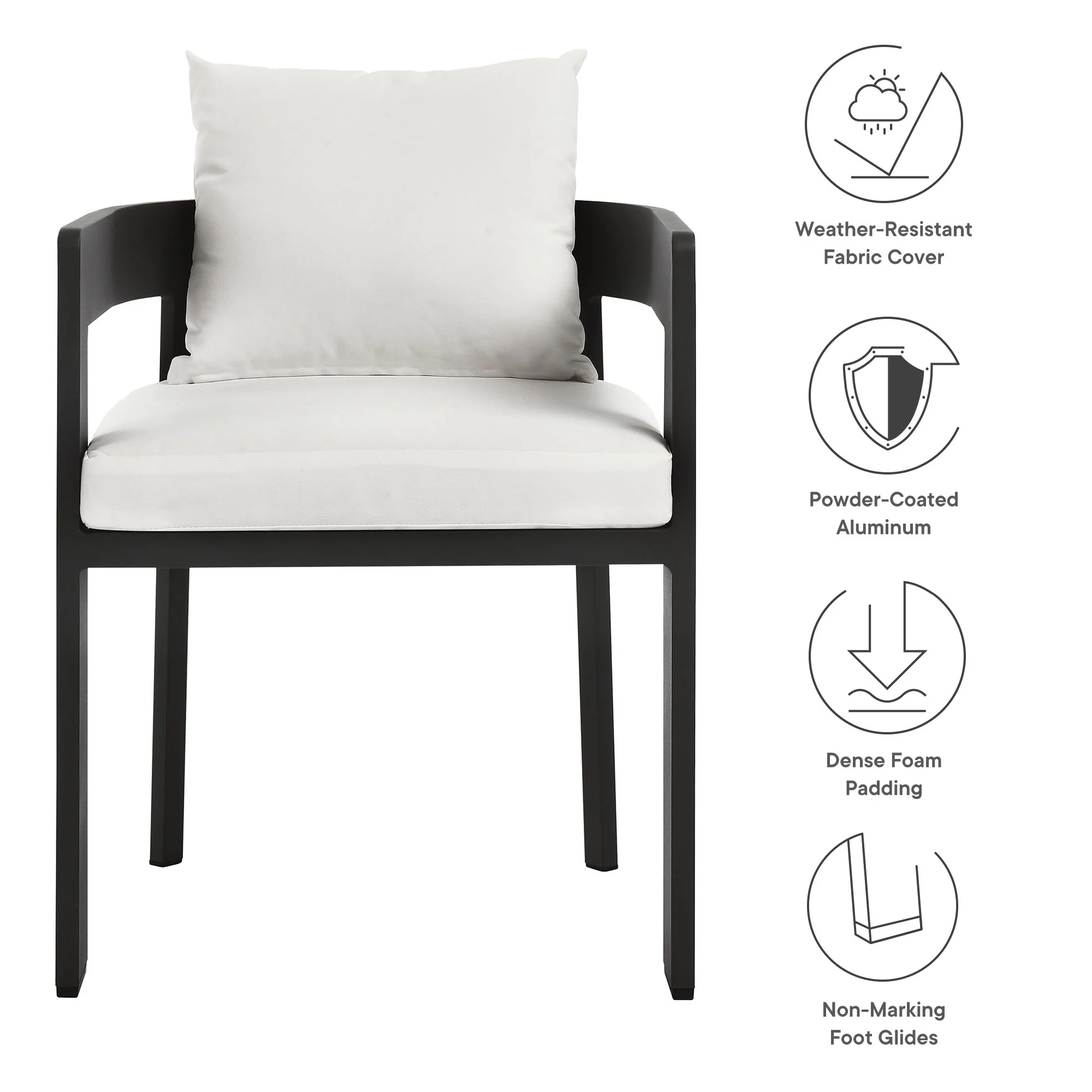 Tahoe Outdoor Patio Aluminum Dining Chair by Modway - Image 19