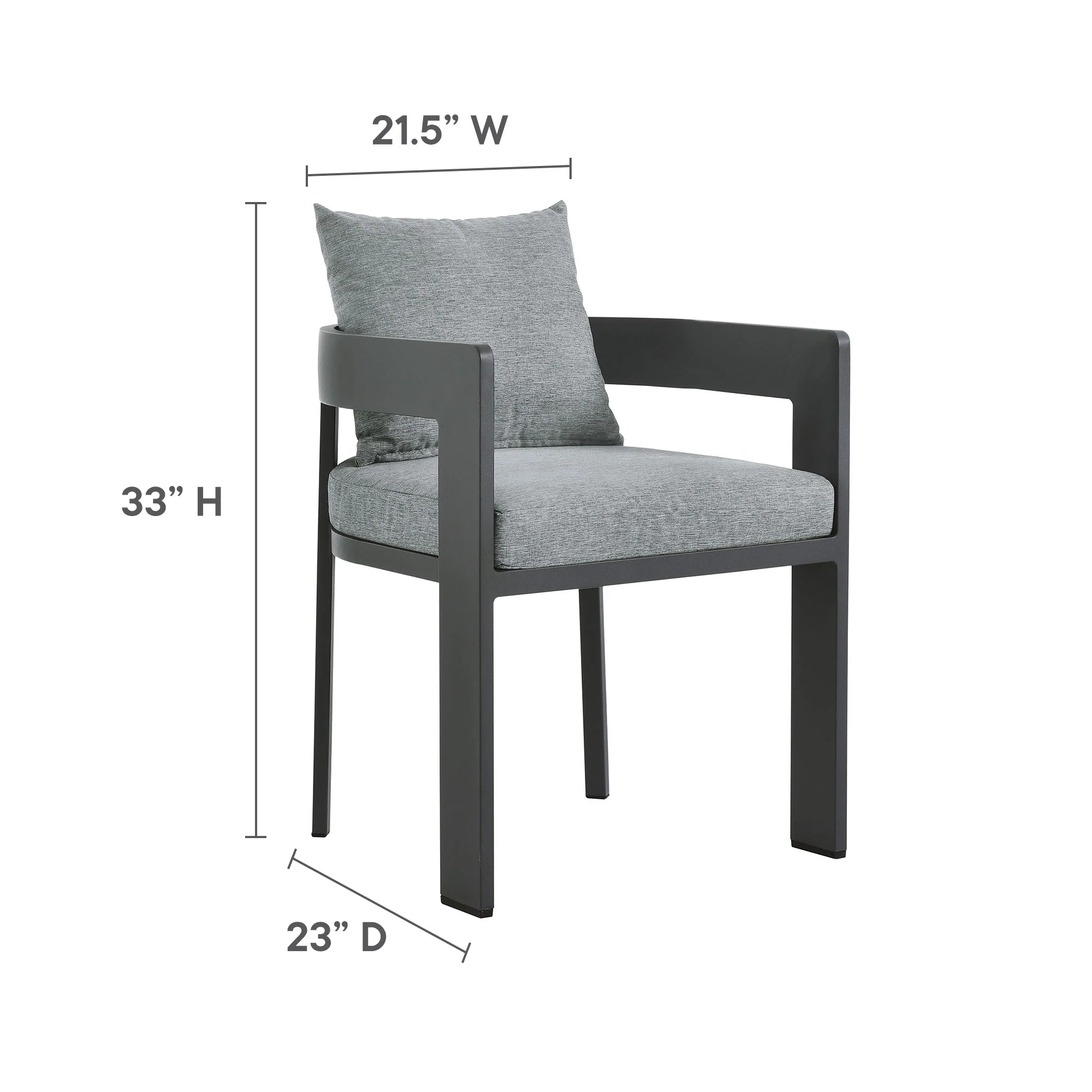Tahoe Outdoor Patio Aluminum Dining Chair by Modway - Image 3