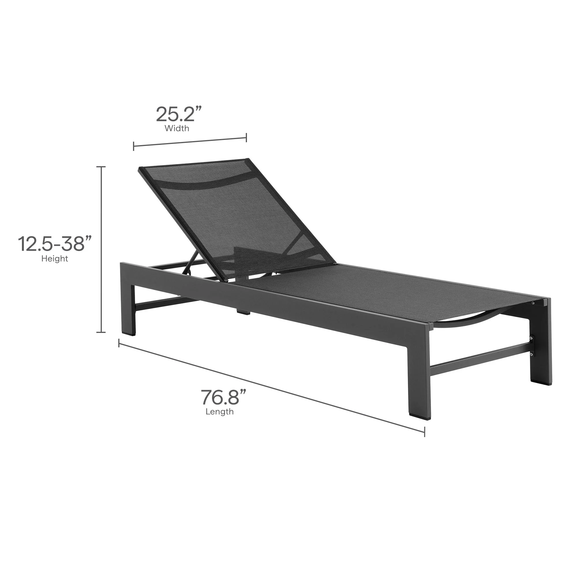 Tahoe Outdoor Patio Mesh and Aluminum Chaise Lounge by Modway - Image 3