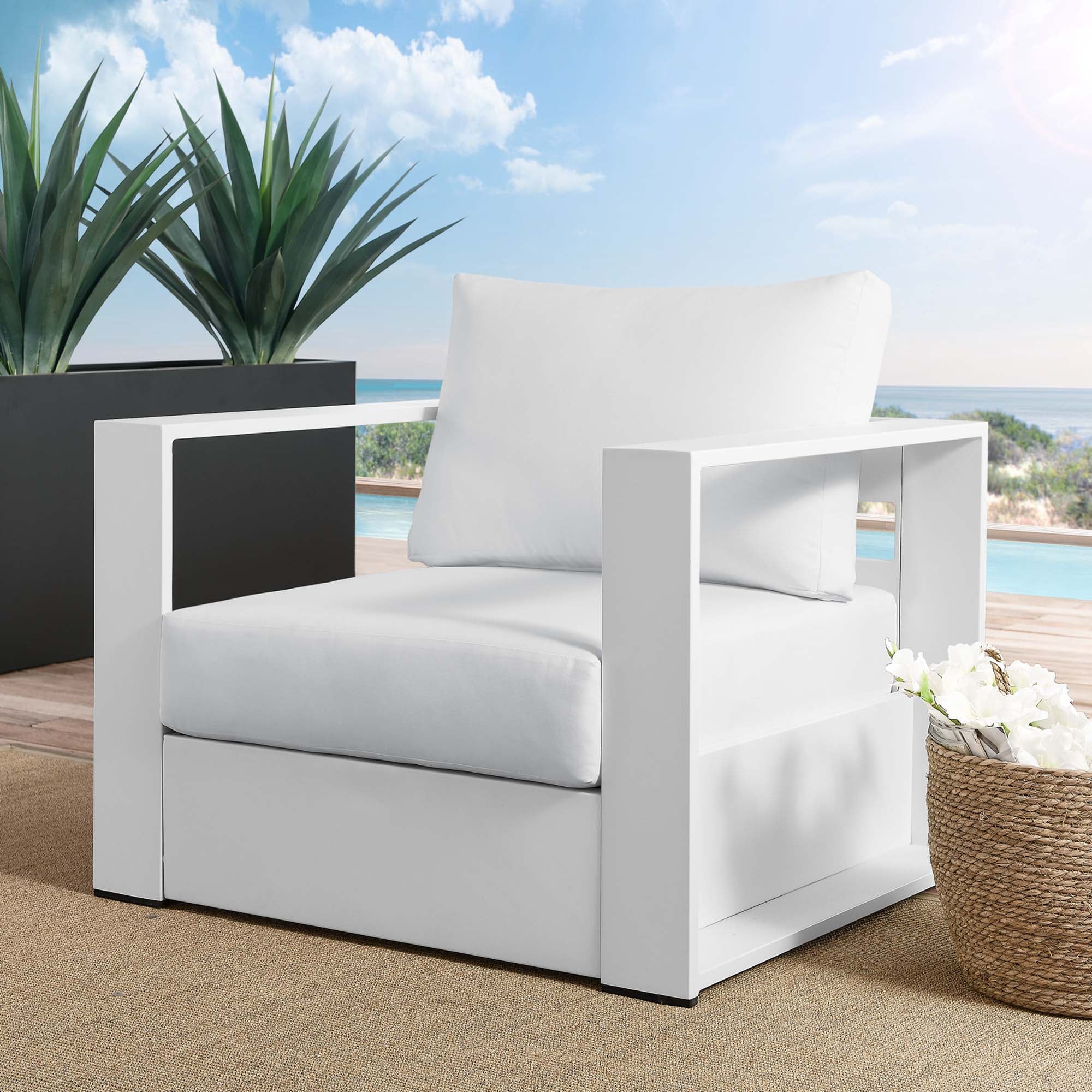 Tahoe Outdoor Patio Powder-Coated Aluminum Armchair by Modway - Image 11