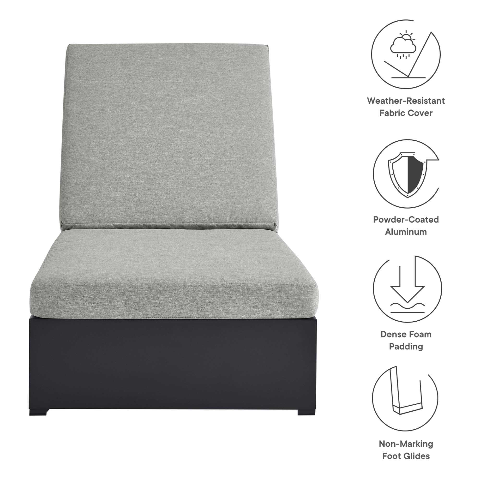 Tahoe Outdoor Patio Powder-Coated Aluminum Chaise Lounge Chair by Modway - Image 16