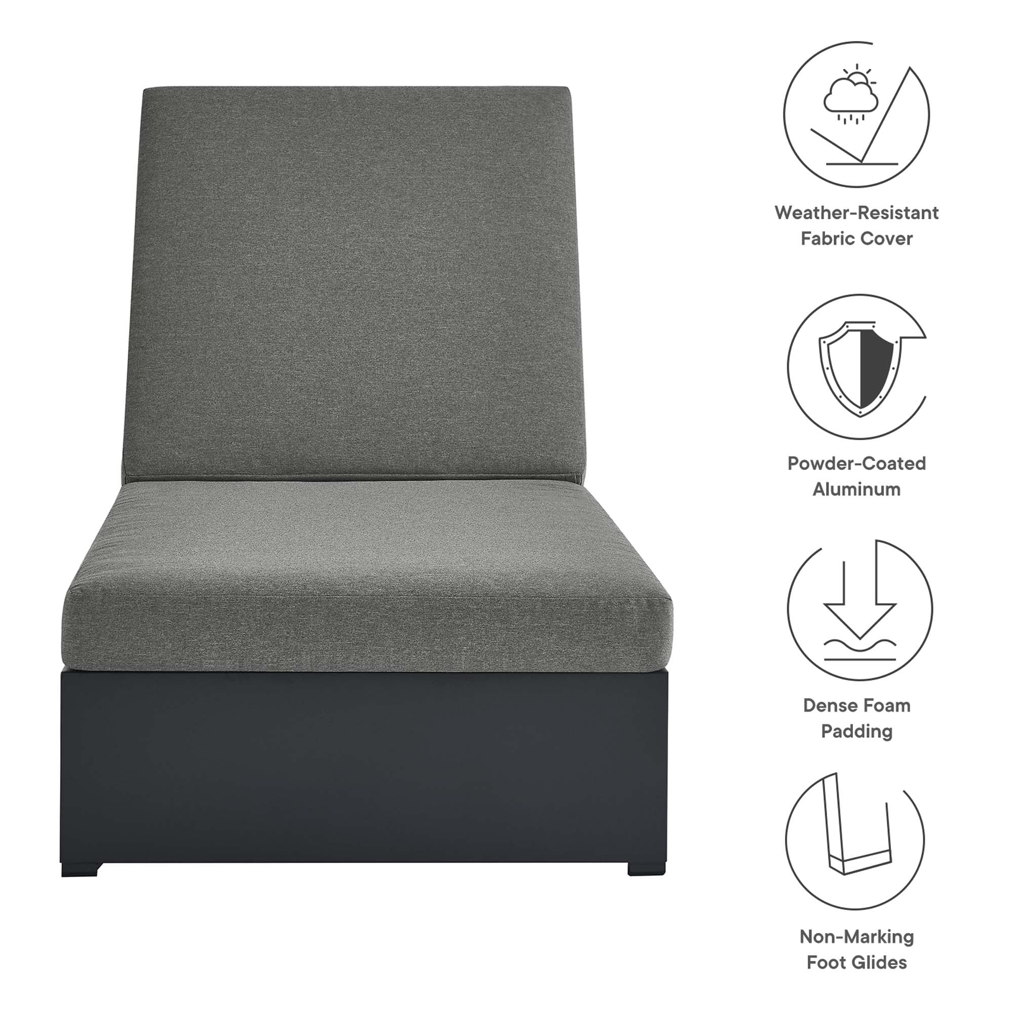 Tahoe Outdoor Patio Powder-Coated Aluminum Chaise Lounge Chair by Modway - Image 17