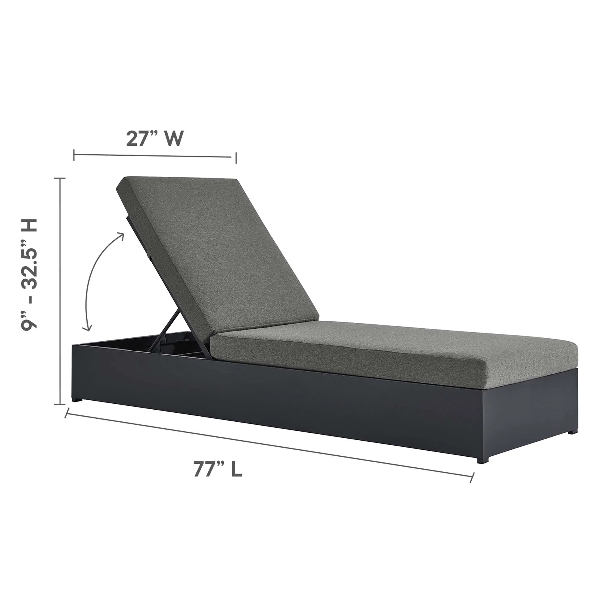 Tahoe Outdoor Patio Powder-Coated Aluminum Chaise Lounge Chair by Modway - Image 19