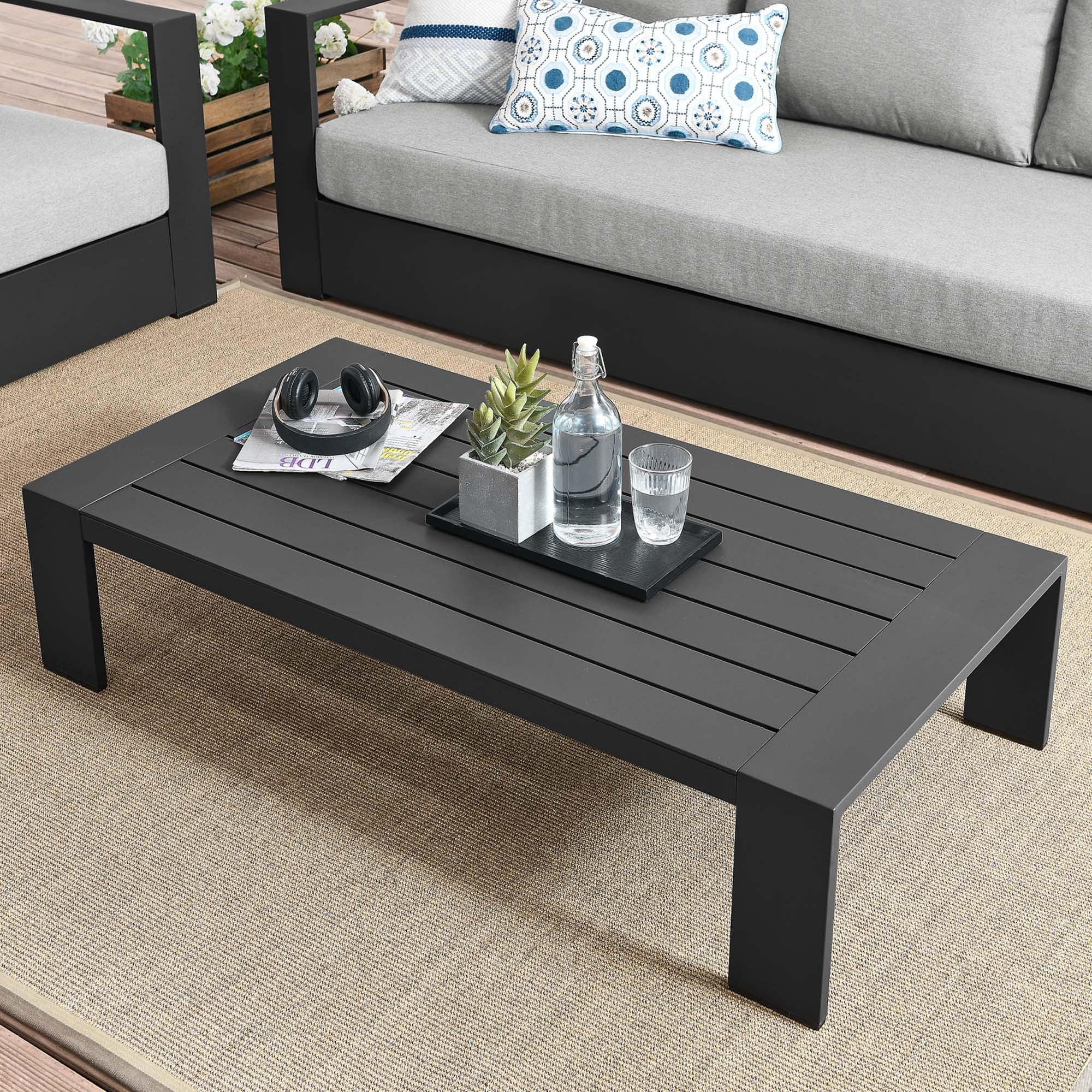 Tahoe Outdoor Patio Powder-Coated Aluminum Coffee Table by Modway - Image 6