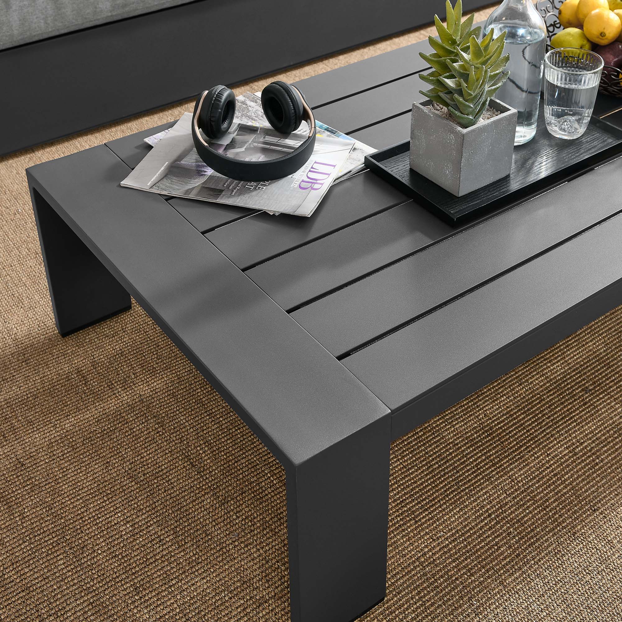 Tahoe Outdoor Patio Powder-Coated Aluminum Coffee Table by Modway - Image 7