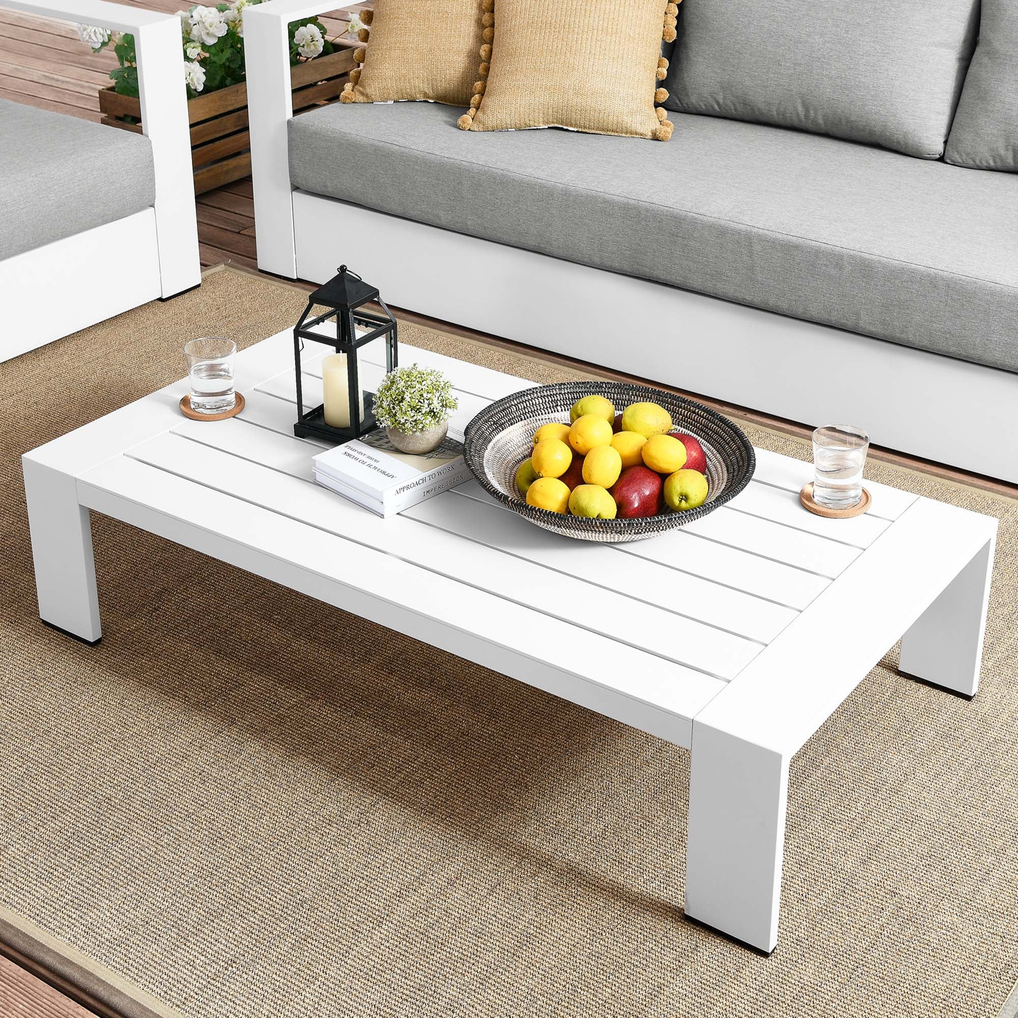 Tahoe Outdoor Patio Powder-Coated Aluminum Coffee Table by Modway - Image 9