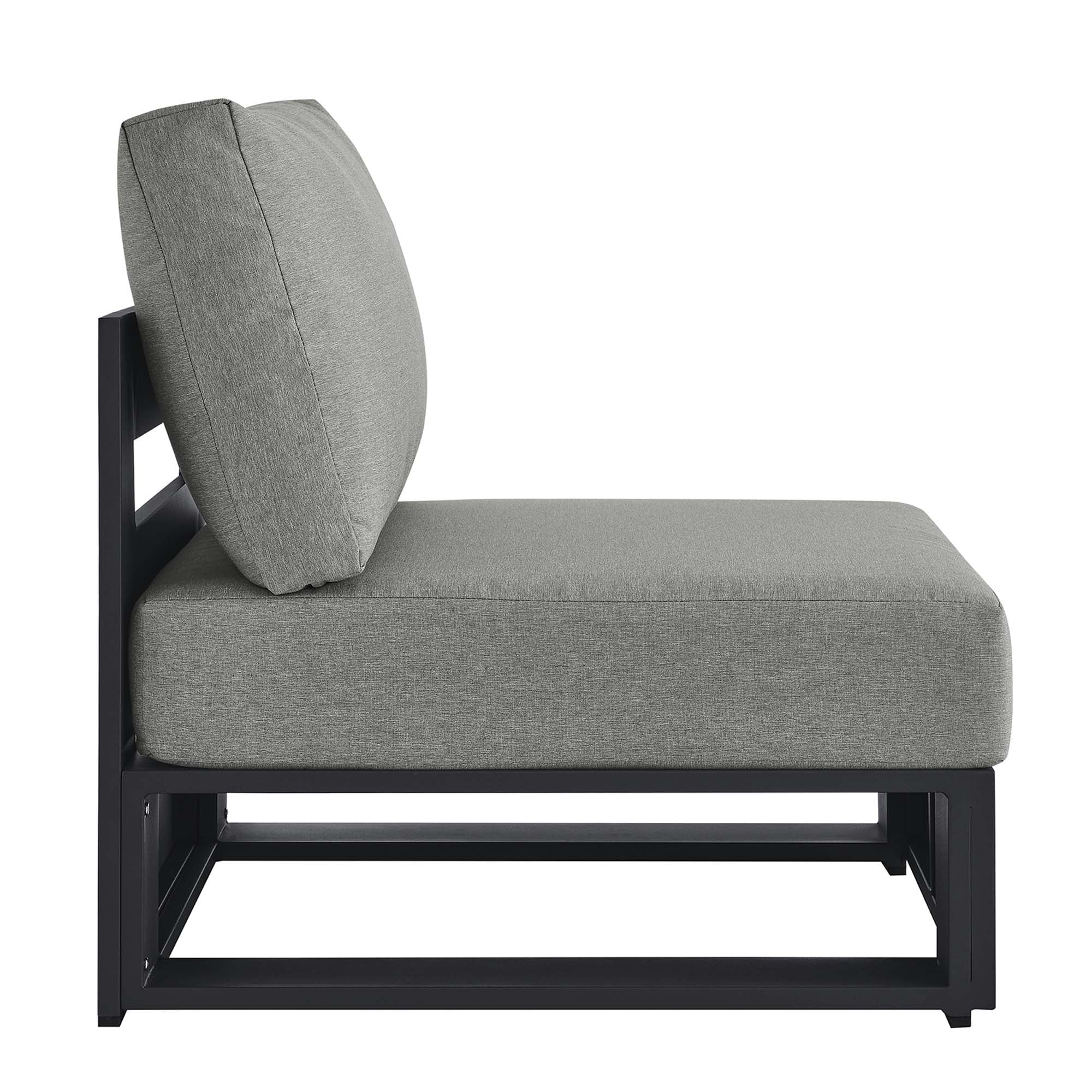Tahoe Outdoor Patio Powder-Coated Aluminum Modular Armless Chair - Image 14