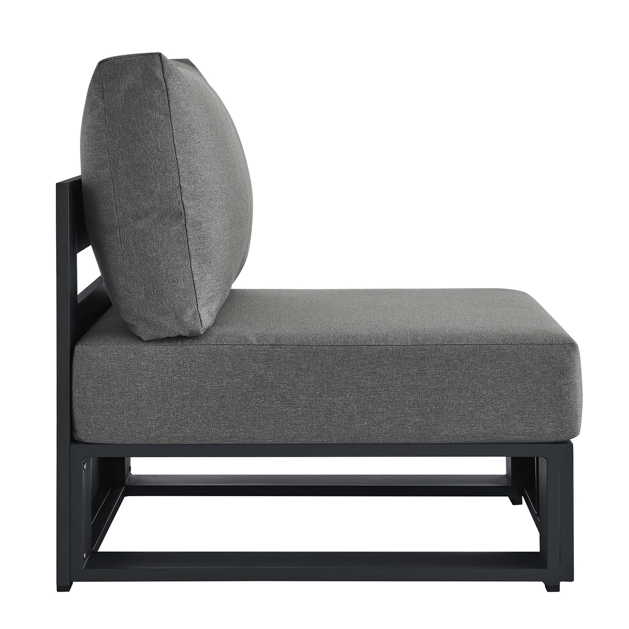 Tahoe Outdoor Patio Powder-Coated Aluminum Modular Armless Chair - Image 15