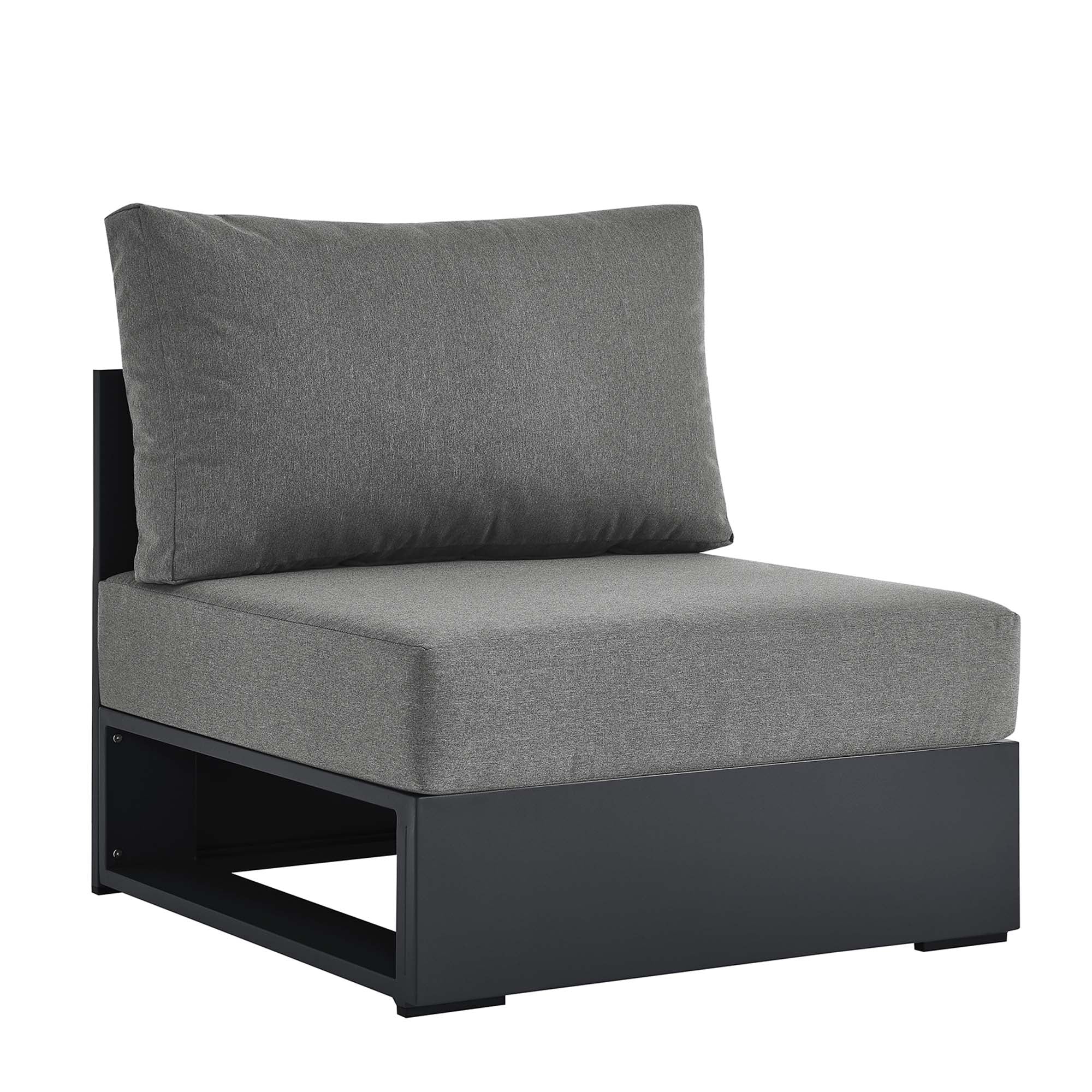 Tahoe Outdoor Patio Powder-Coated Aluminum Modular Armless Chair - Image 21