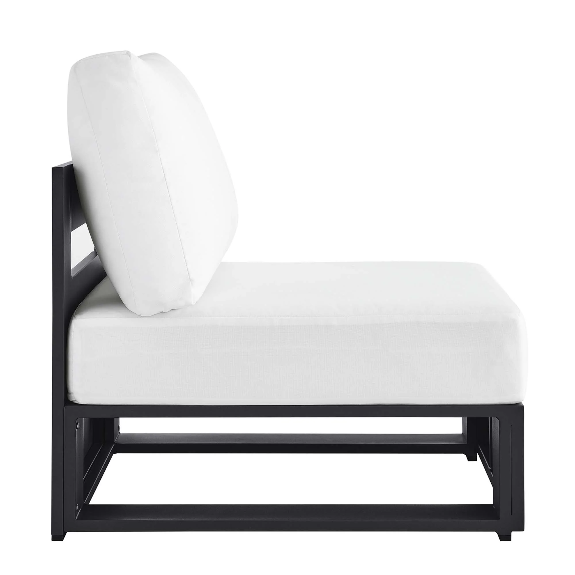 Tahoe Outdoor Patio Powder-Coated Aluminum Modular Armless Chair - Image 4