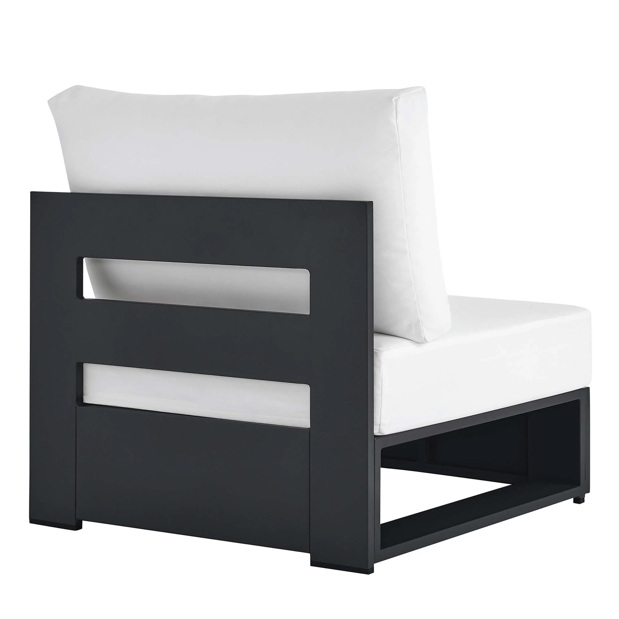 Tahoe Outdoor Patio Powder-Coated Aluminum Modular Armless Chair - Image 5