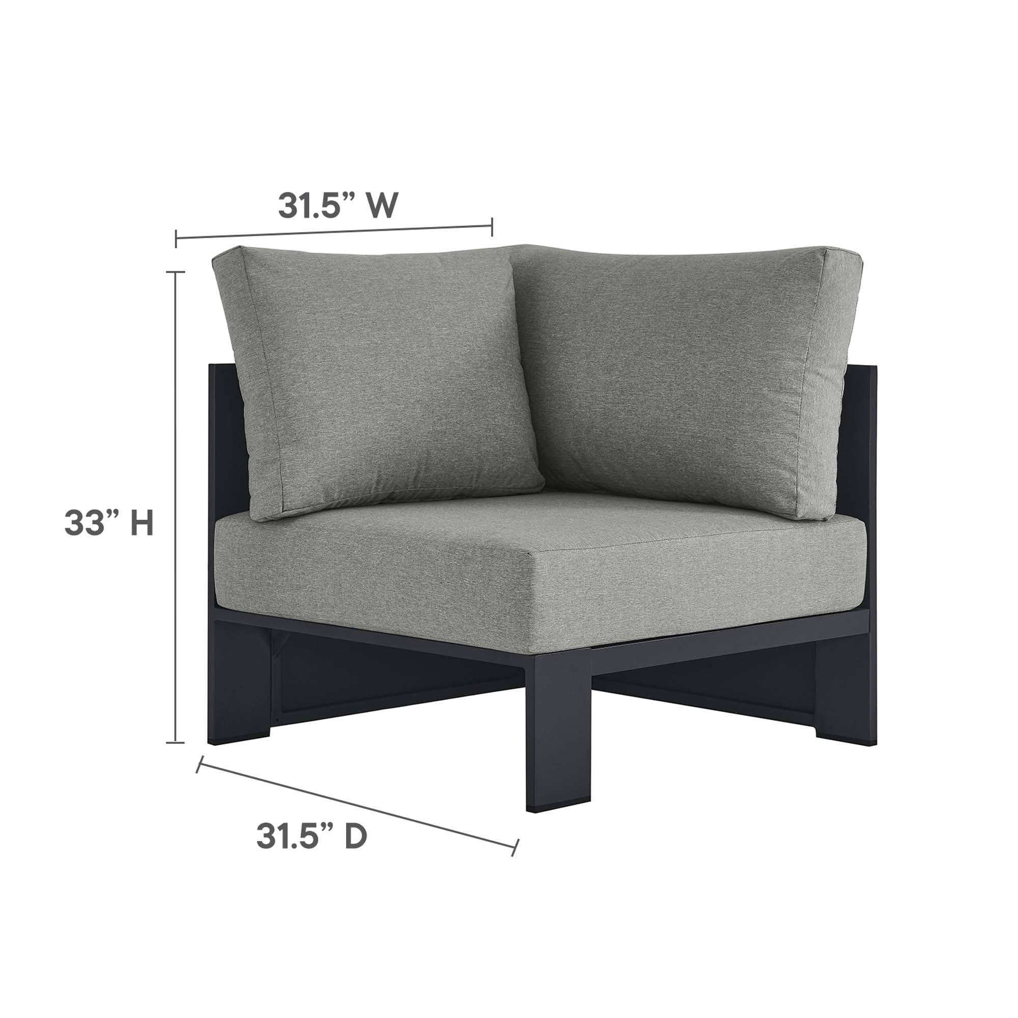 Tahoe Outdoor Patio Powder-Coated Aluminum Modular Corner Chair by Modway - Image 16