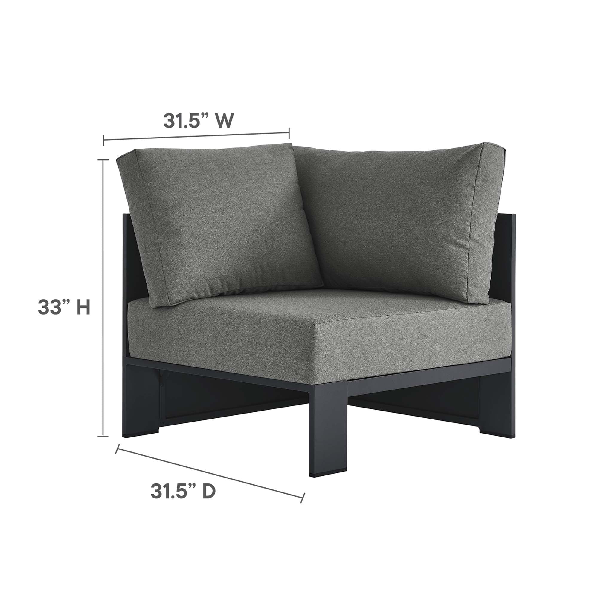 Tahoe Outdoor Patio Powder-Coated Aluminum Modular Corner Chair by Modway - Image 19