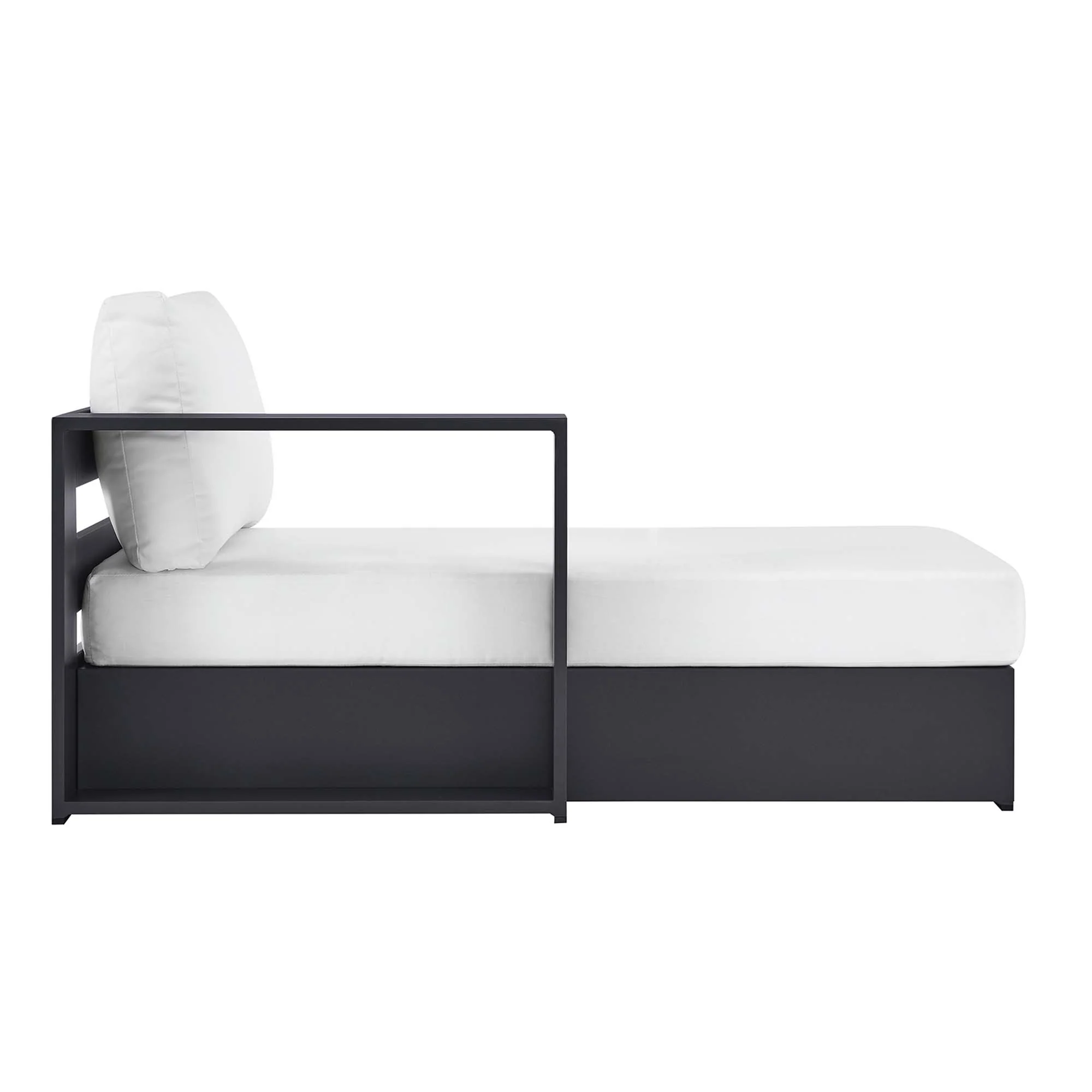 Tahoe Outdoor Patio Powder-Coated Aluminum Left-Facing Chaise Lounge - Image 4