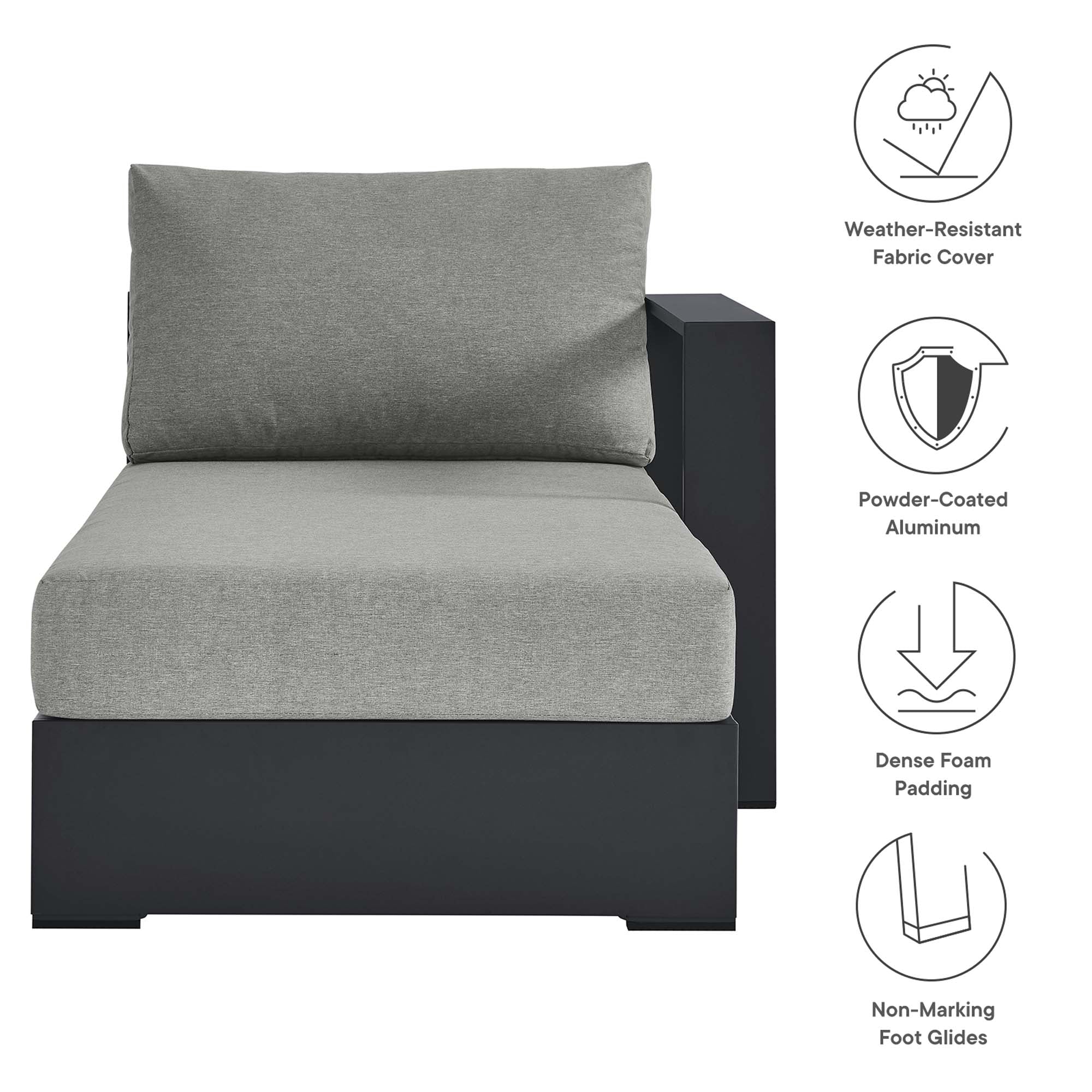 Tahoe Outdoor Patio Powder-Coated Aluminum Right-Facing Chaise Lounge - Image 18