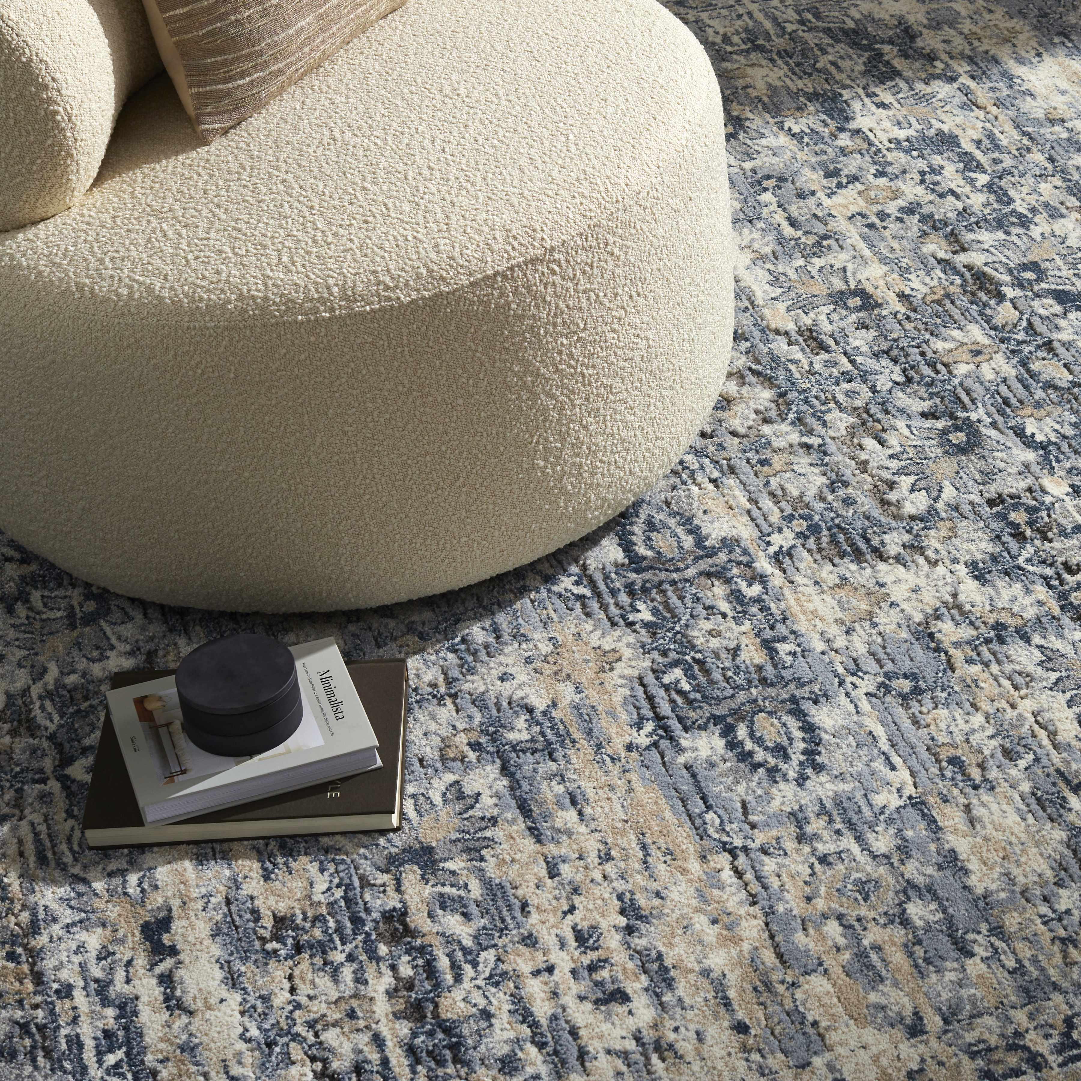Talihina Denim Damask Area Rug - Image 3