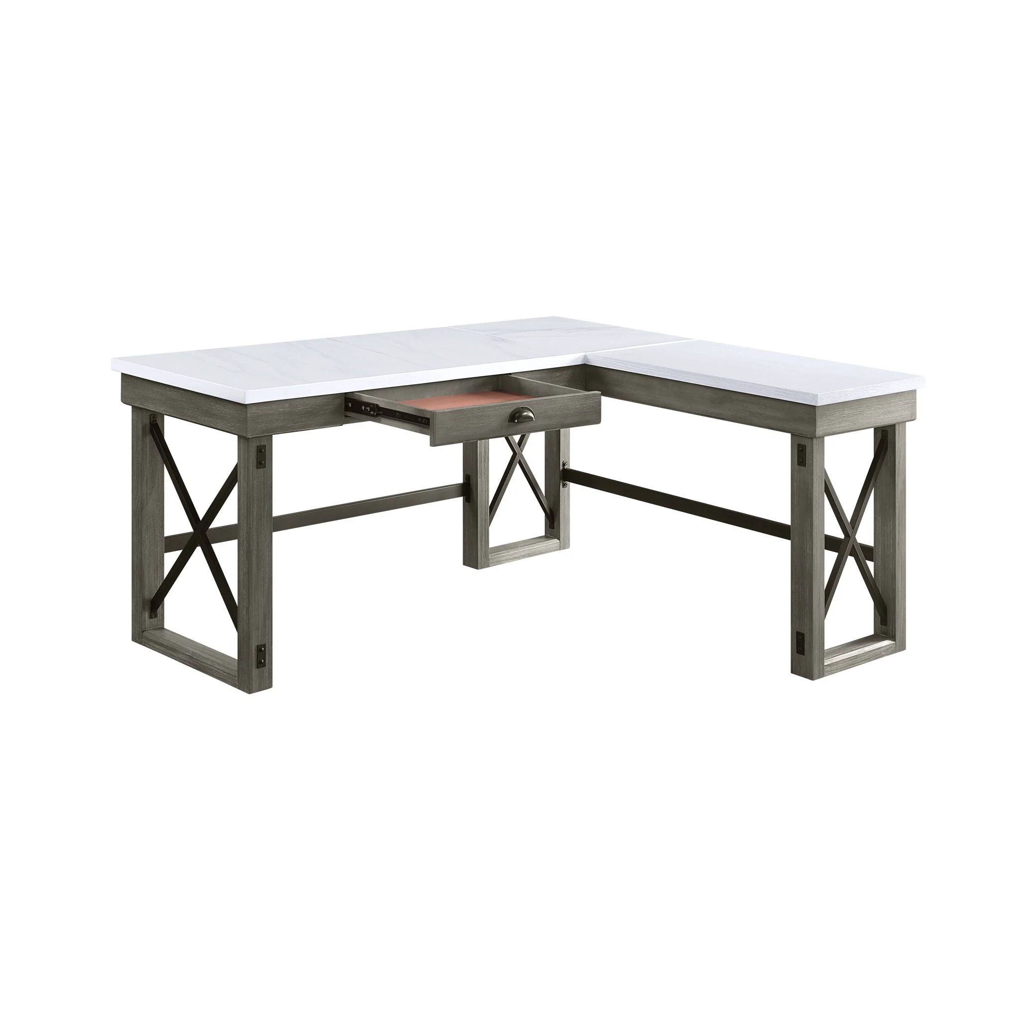 Talmar - Marble Top Weathered Writing Desk With Lift Top - Image 2